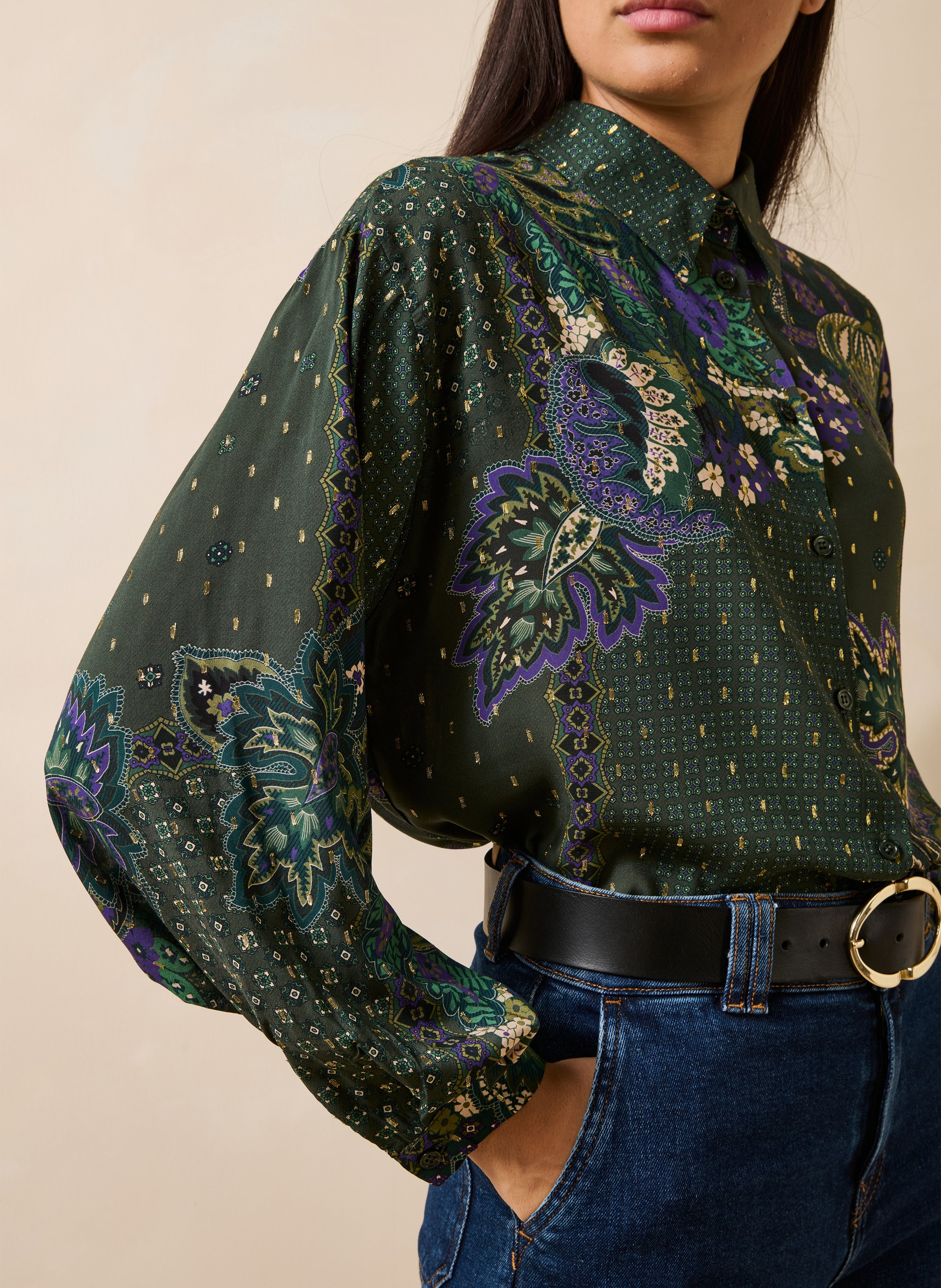 Losvallend overhemd met print LA FEE MARABOUTEE Groen