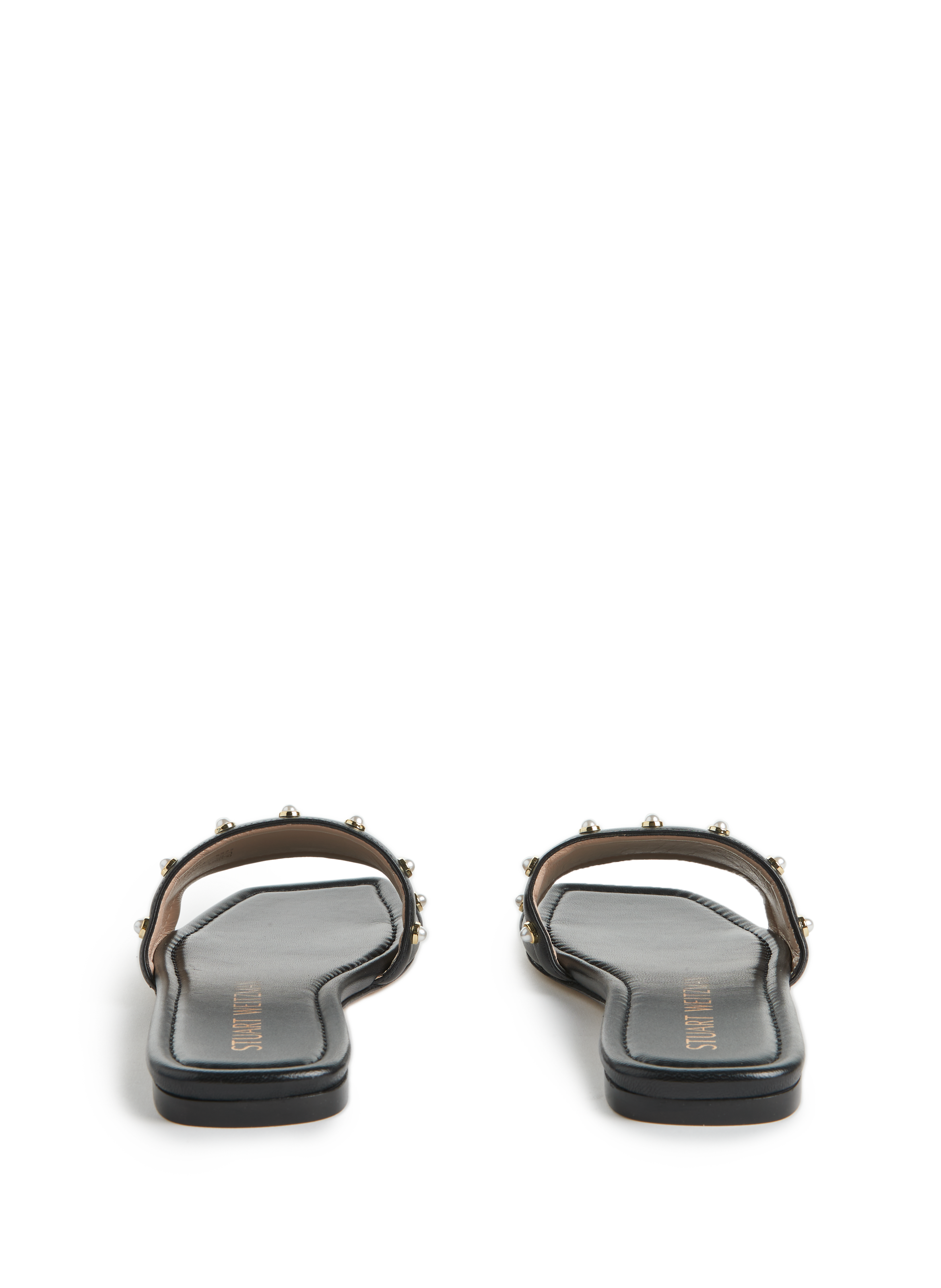 Sandales Pearl en cuir et perles fantaisie STUART WEITZMAN Noir