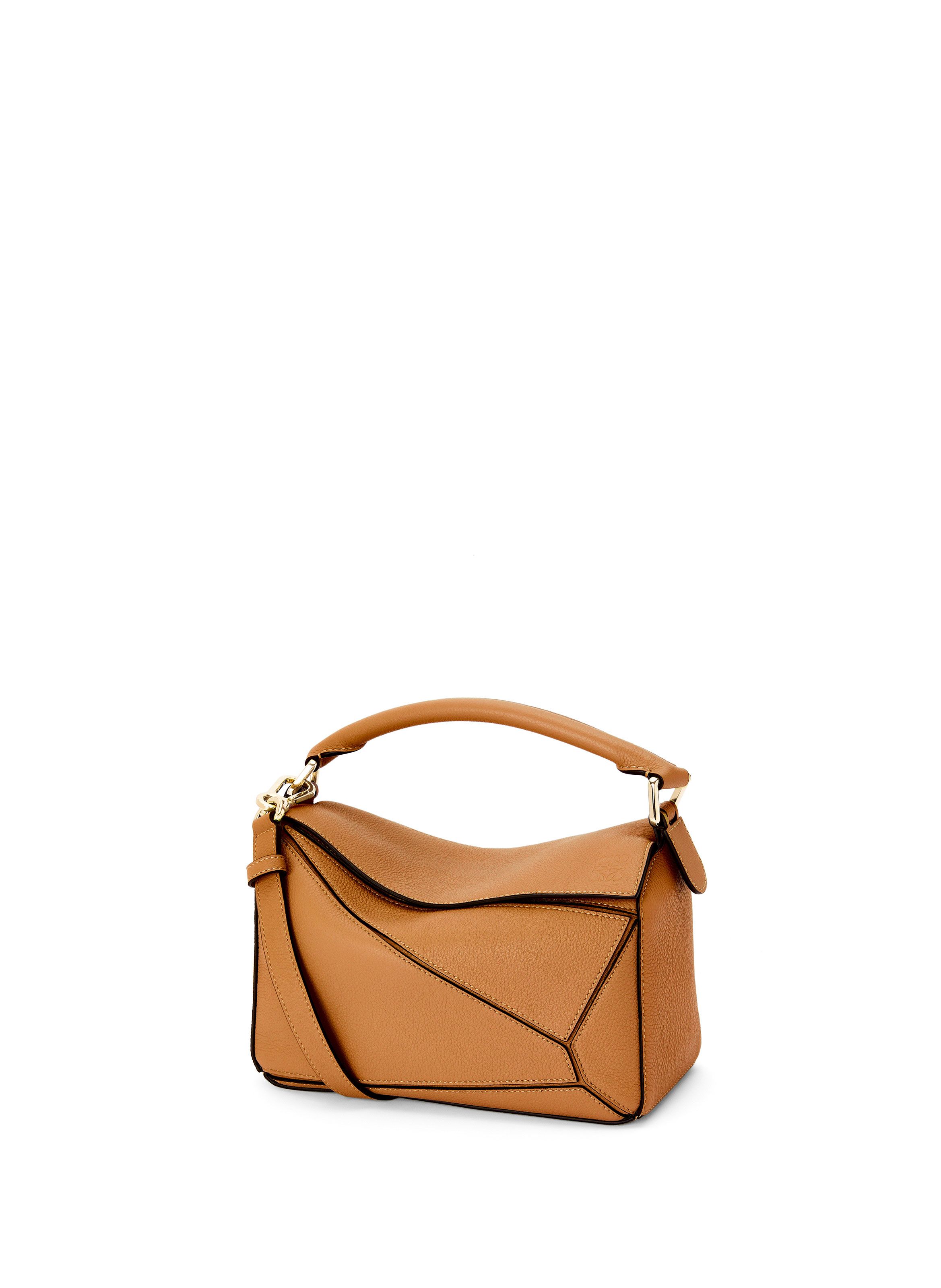 Sac main small Puzzle en cuir Marron