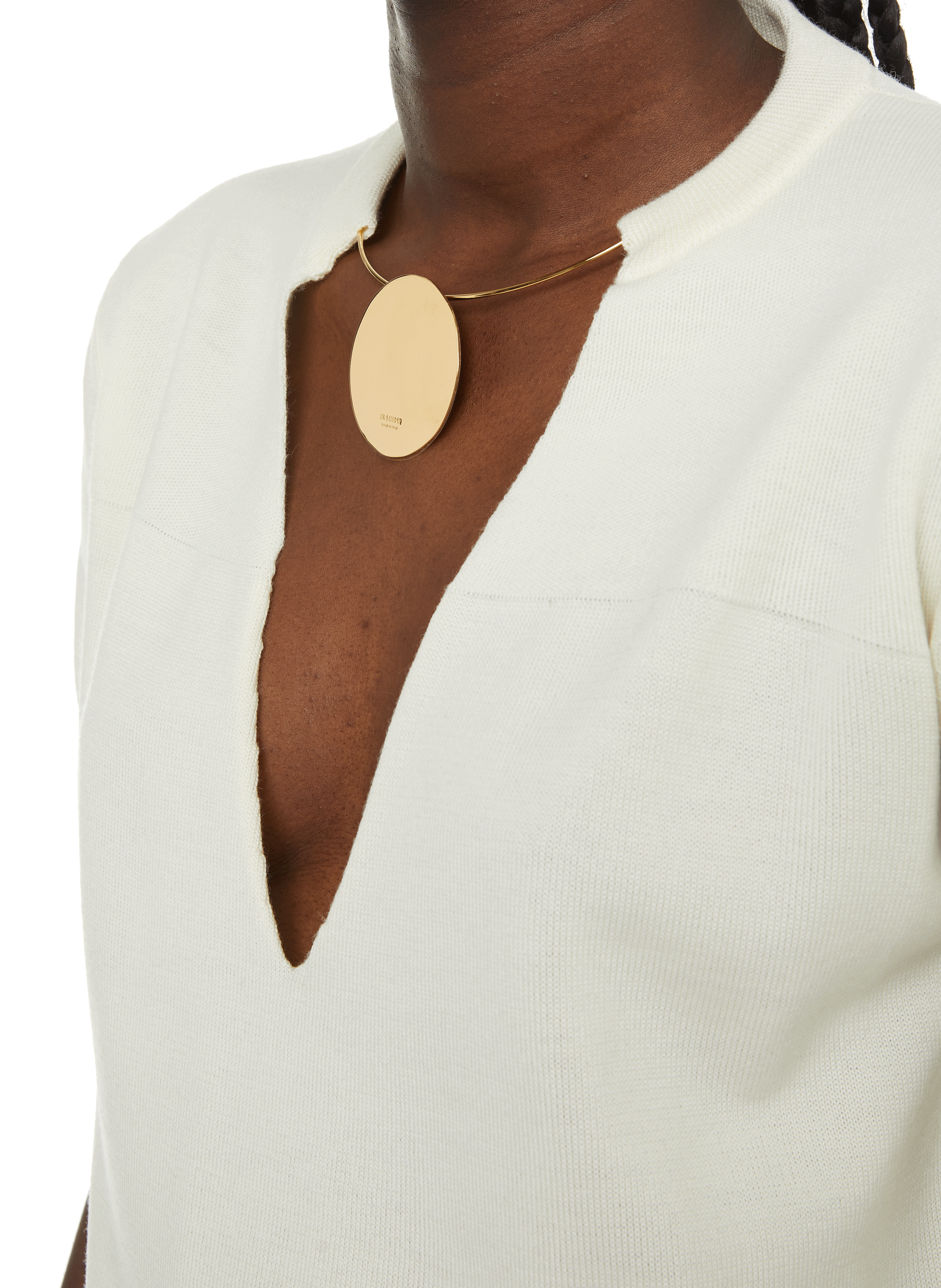 Virgin wool knit T-shirt JIL SANDER White