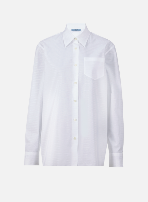 قميص مع حرف واحد فقط باللون الأبيض من PRADA 
