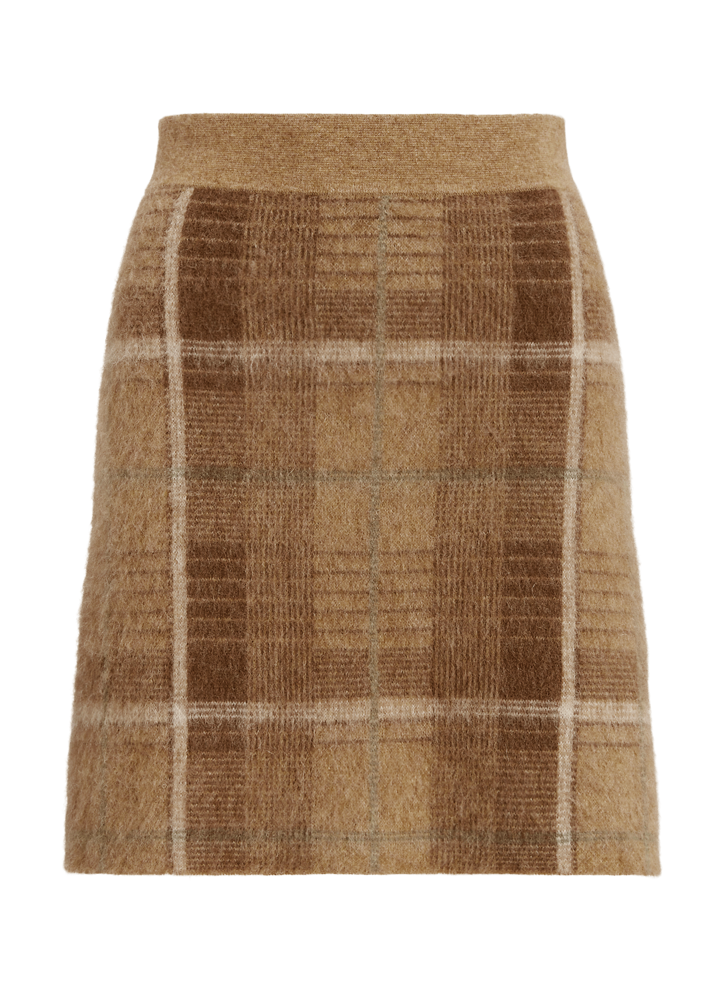 Jupe courte écossaise en alpaga mélangé
