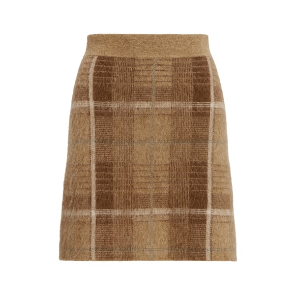 Jupe courte écossaise en alpaga mélangé