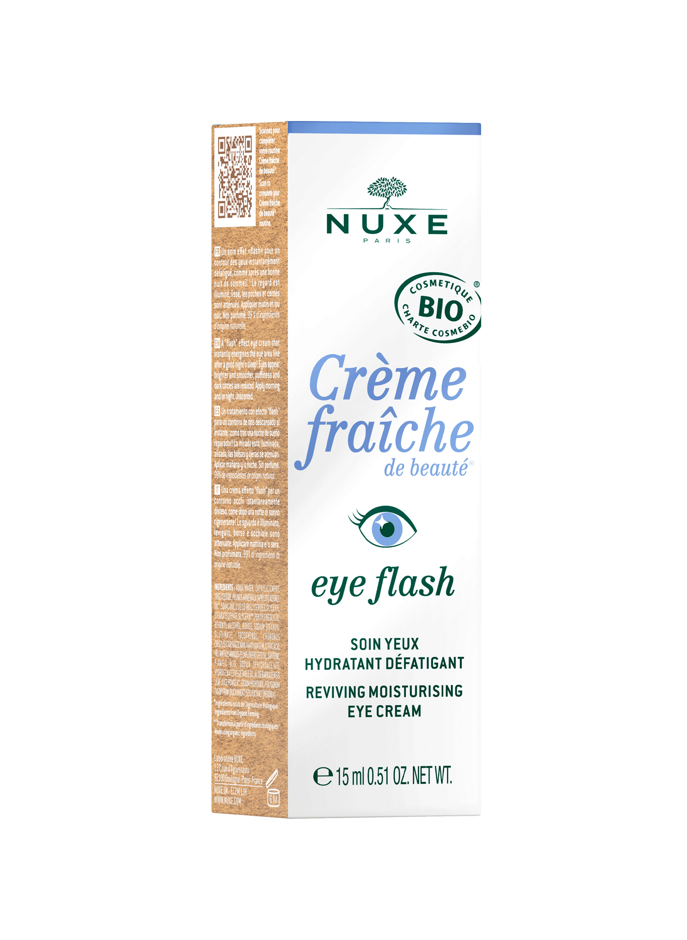 Eye Flash - Soin Yeux Hydratant Défatigant, Certifié Bio - Crème Fraîche®de Beauté NUXE No color