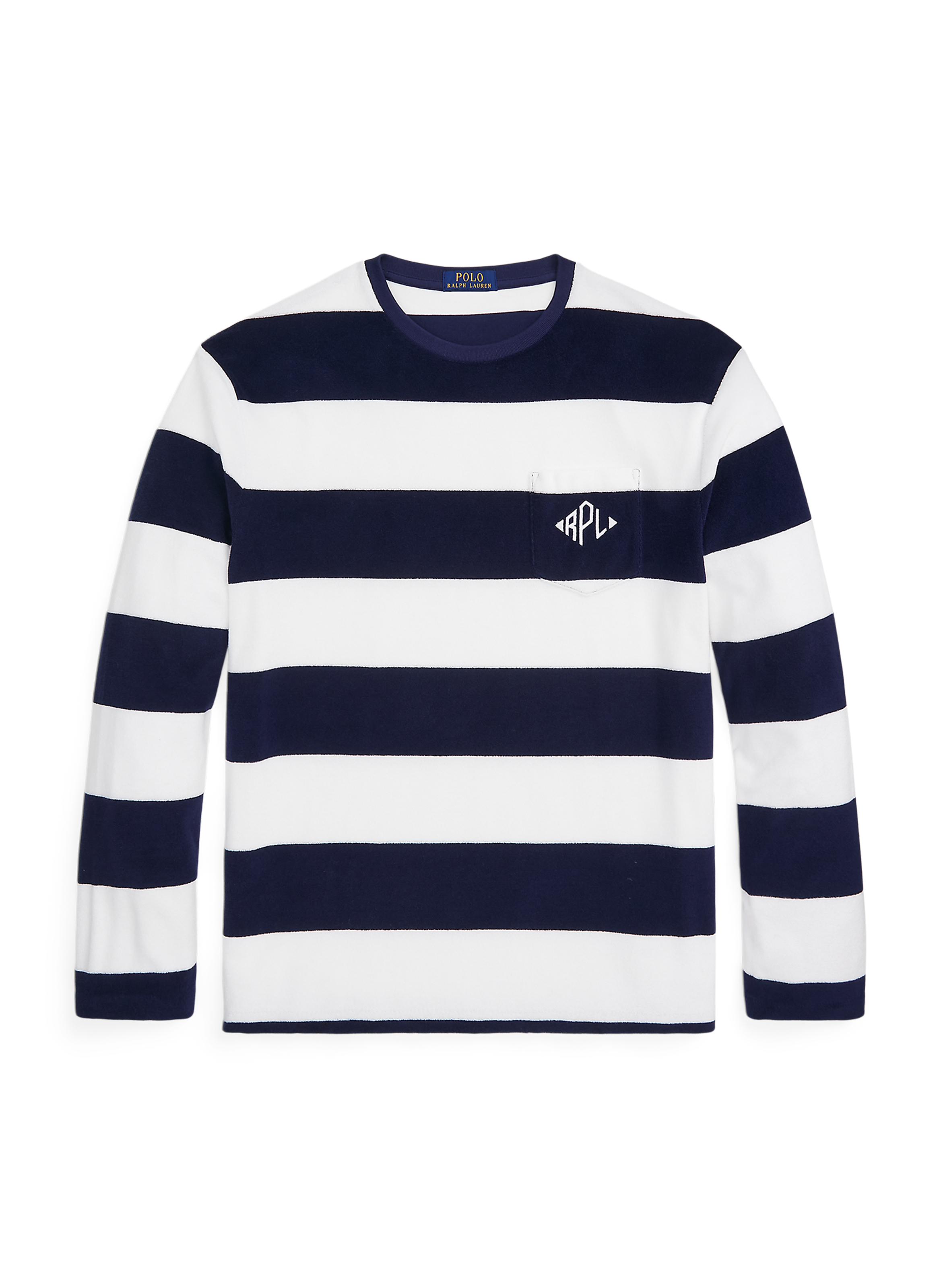POLO RALPH LAUREN Pull rayé en coton  Bleu