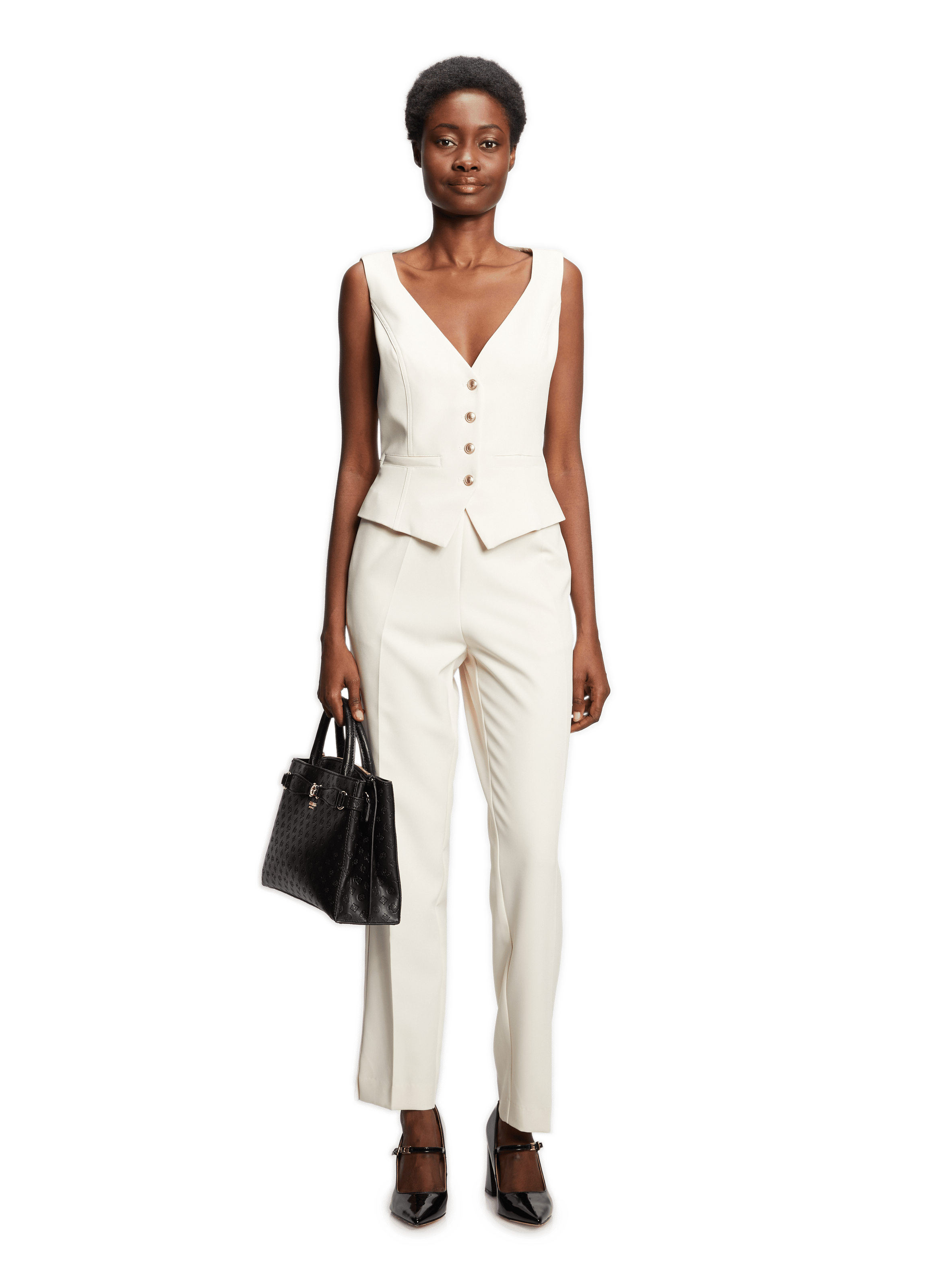 Schmale Hose in Uni-Farbe GUESS Beige