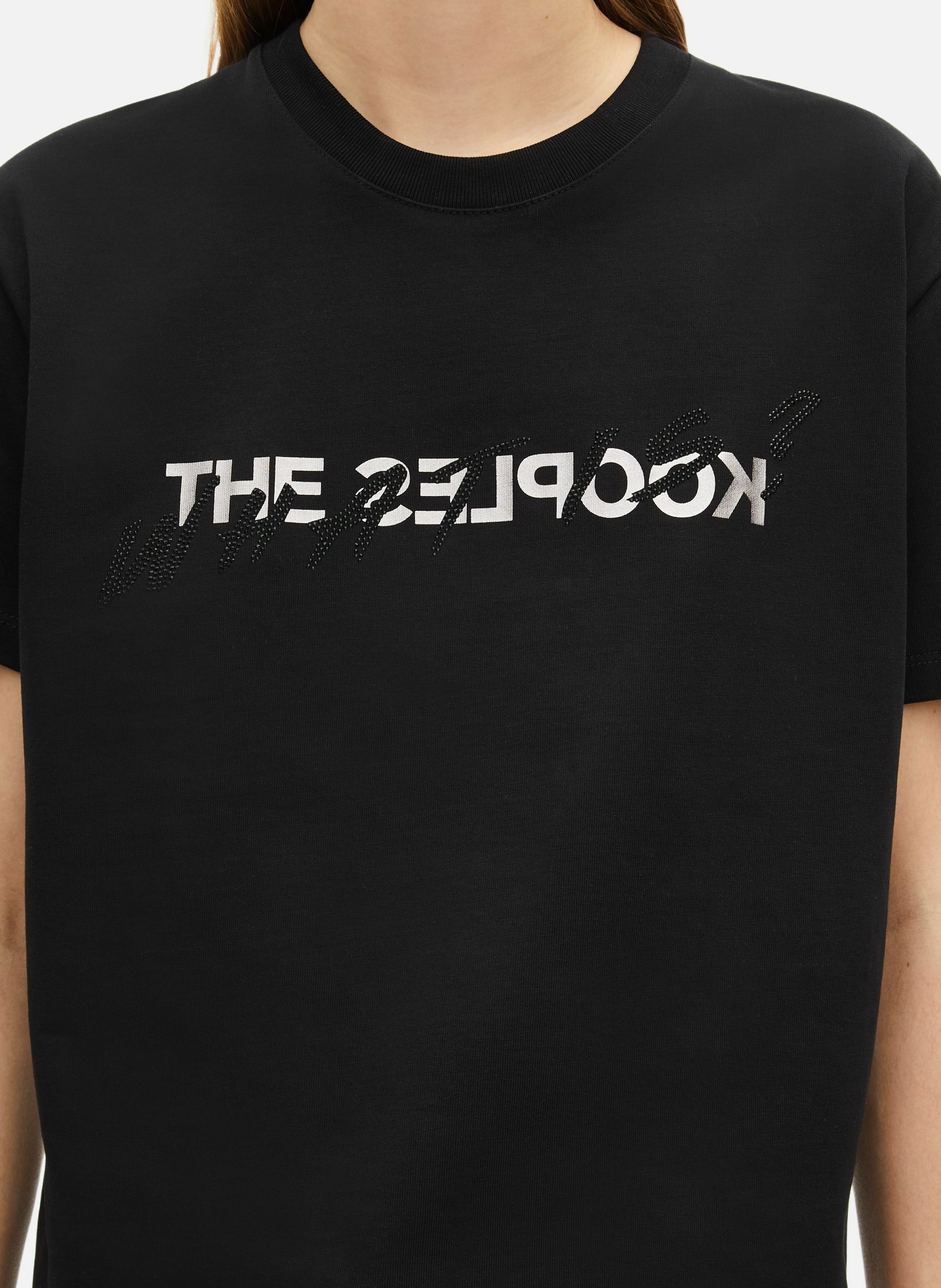 T-shirt en coton What Is avec strass THE KOOPLES Noir