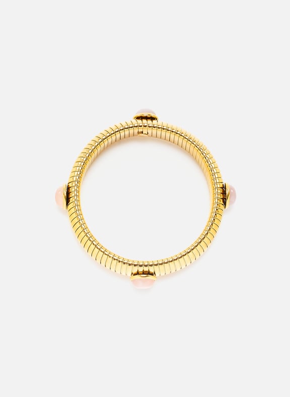Mesh Bracelet with Ornaments Pink by AU PRINTEMPS PARIS AU PRINTEMPS PARIS Mesh Bracelet with Ornaments Pink