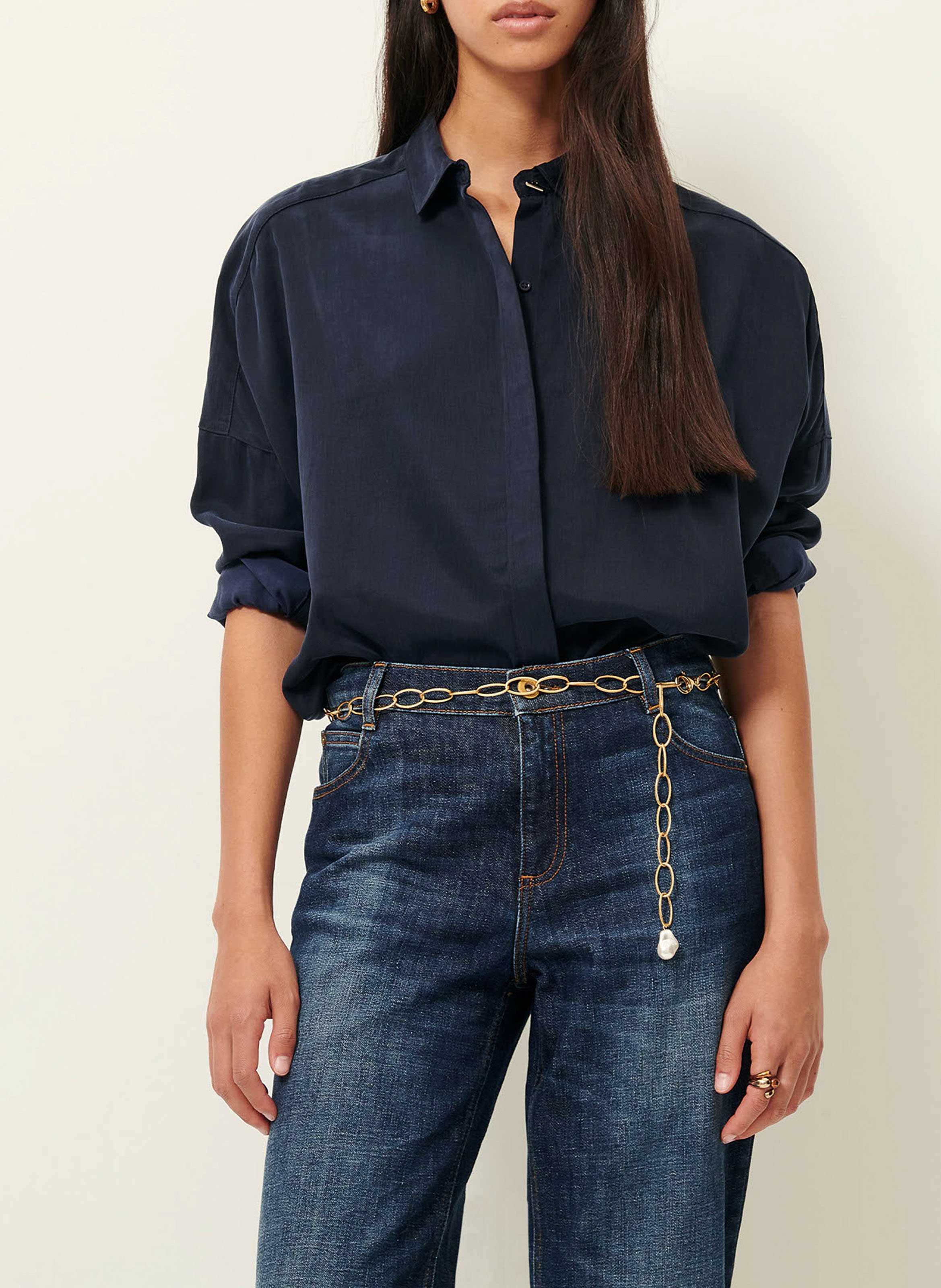 Chemise col classique satinée lady d SESSUN Bleu