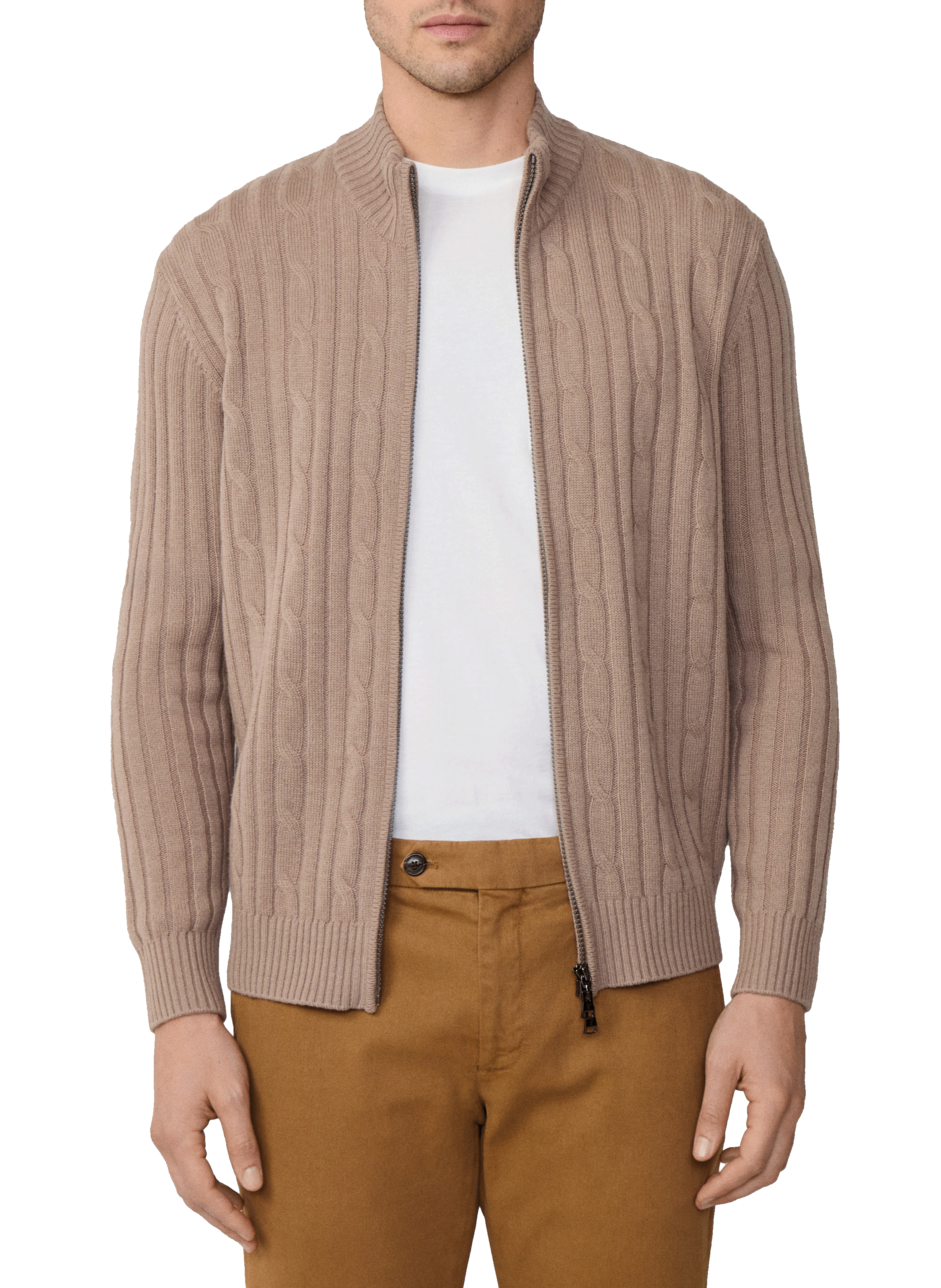 FACONNABLE Wool and cashmere Cardigan Khaki