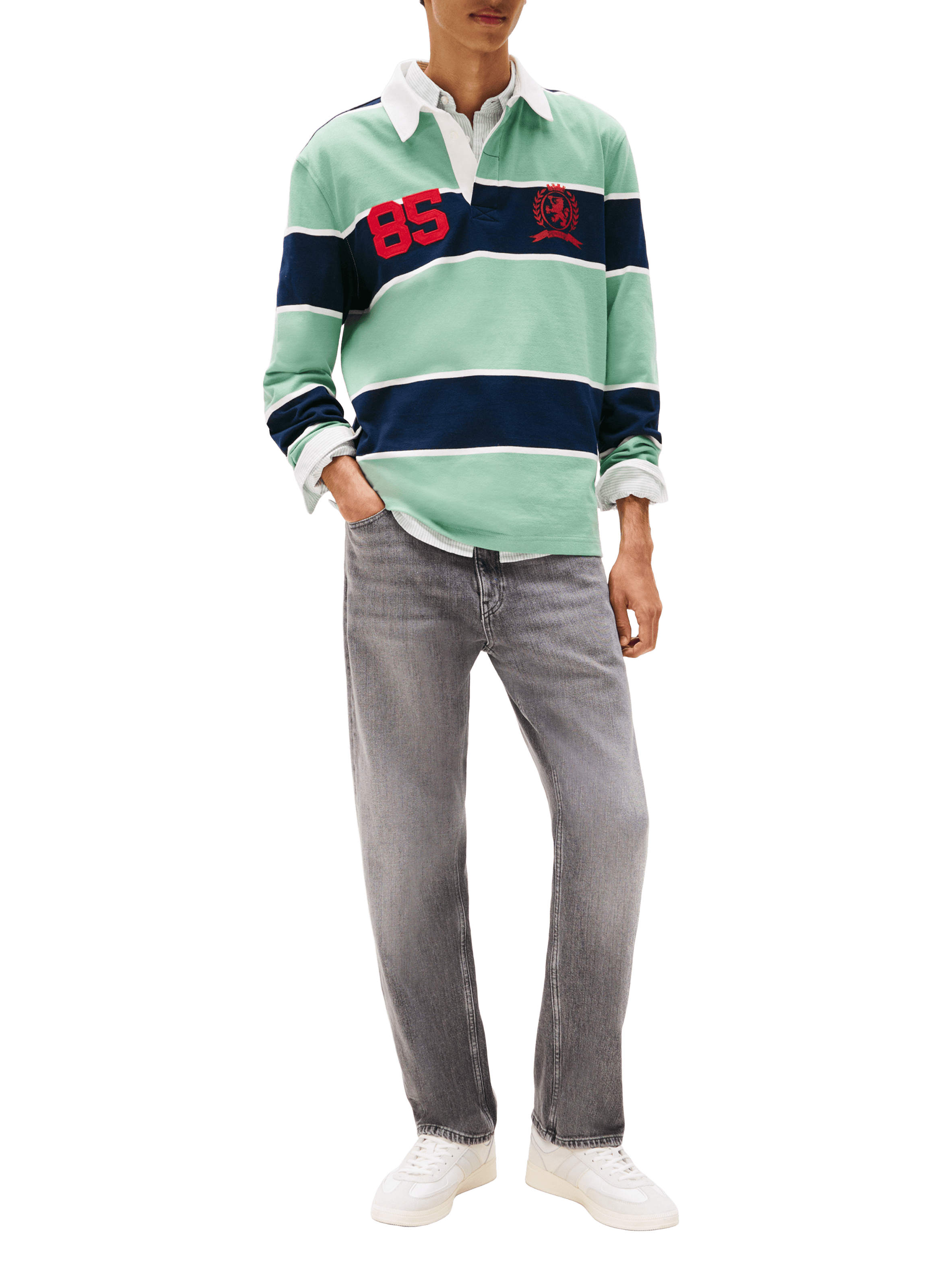 Straight-leg jeans in blended cotton TOMMY HILFIGER Grey