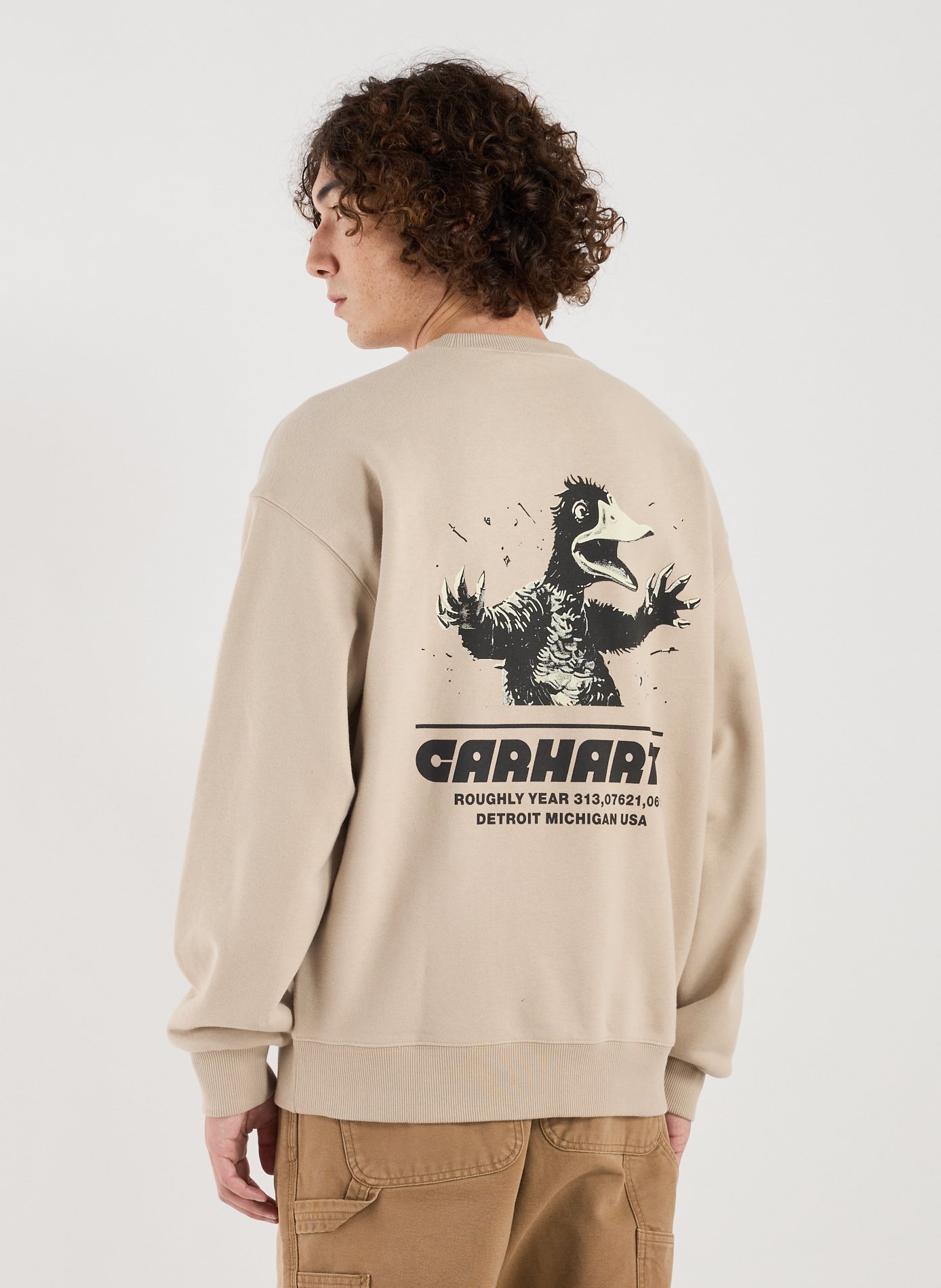 Oversized cotton screen-printed sweatshirt CARHARTT WIP Beige