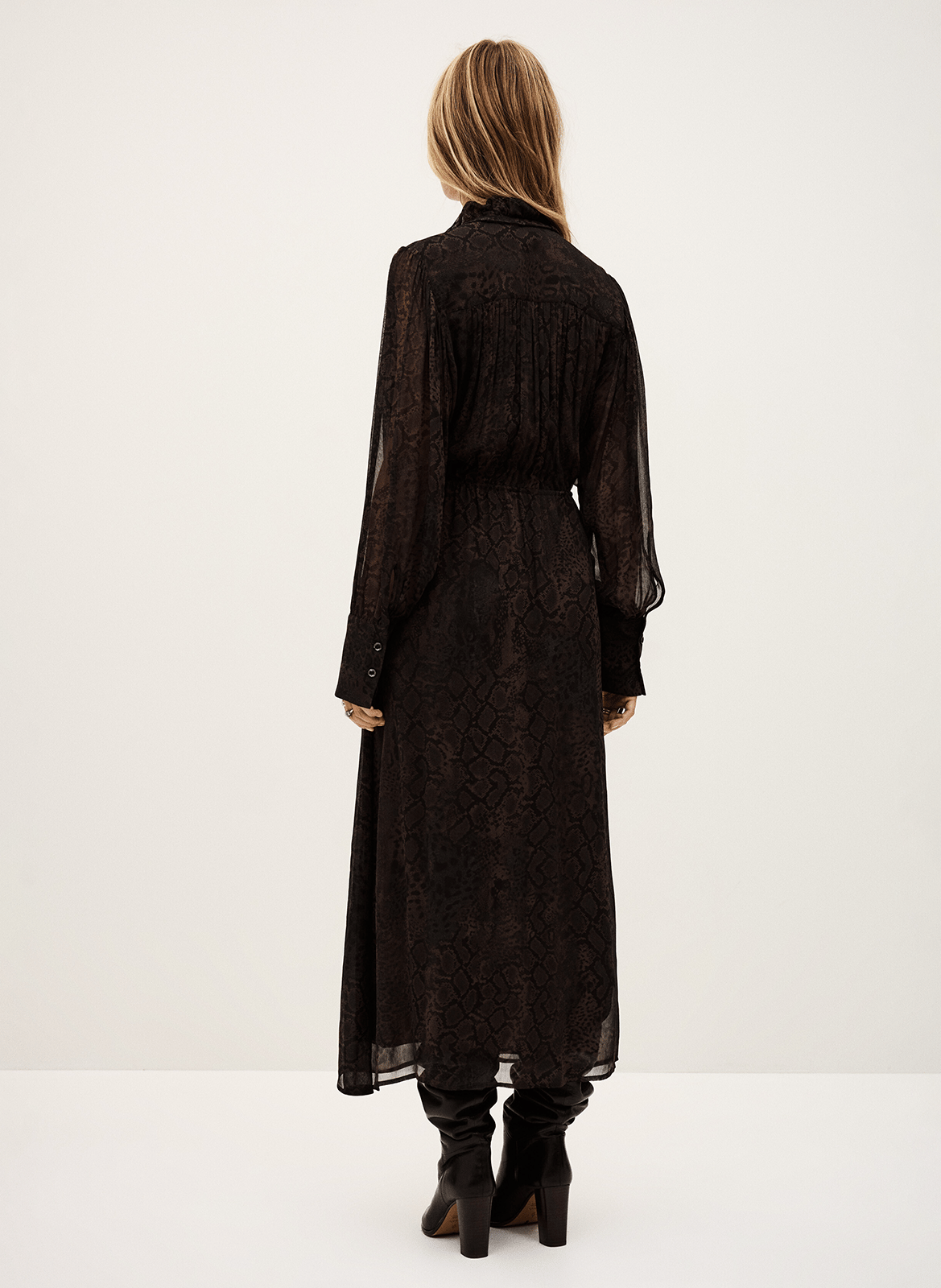 Robe chemise imprimée sahara BA&SH Marron