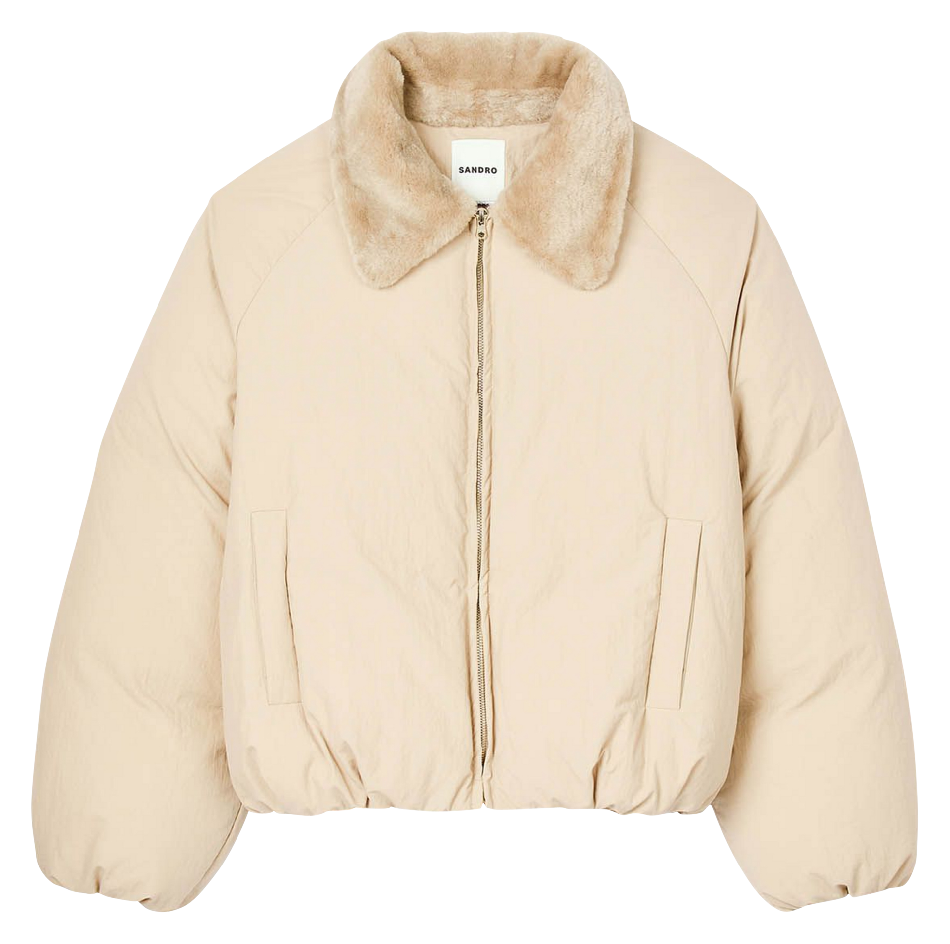 Doudoune oversize col classique SANDRO Beige