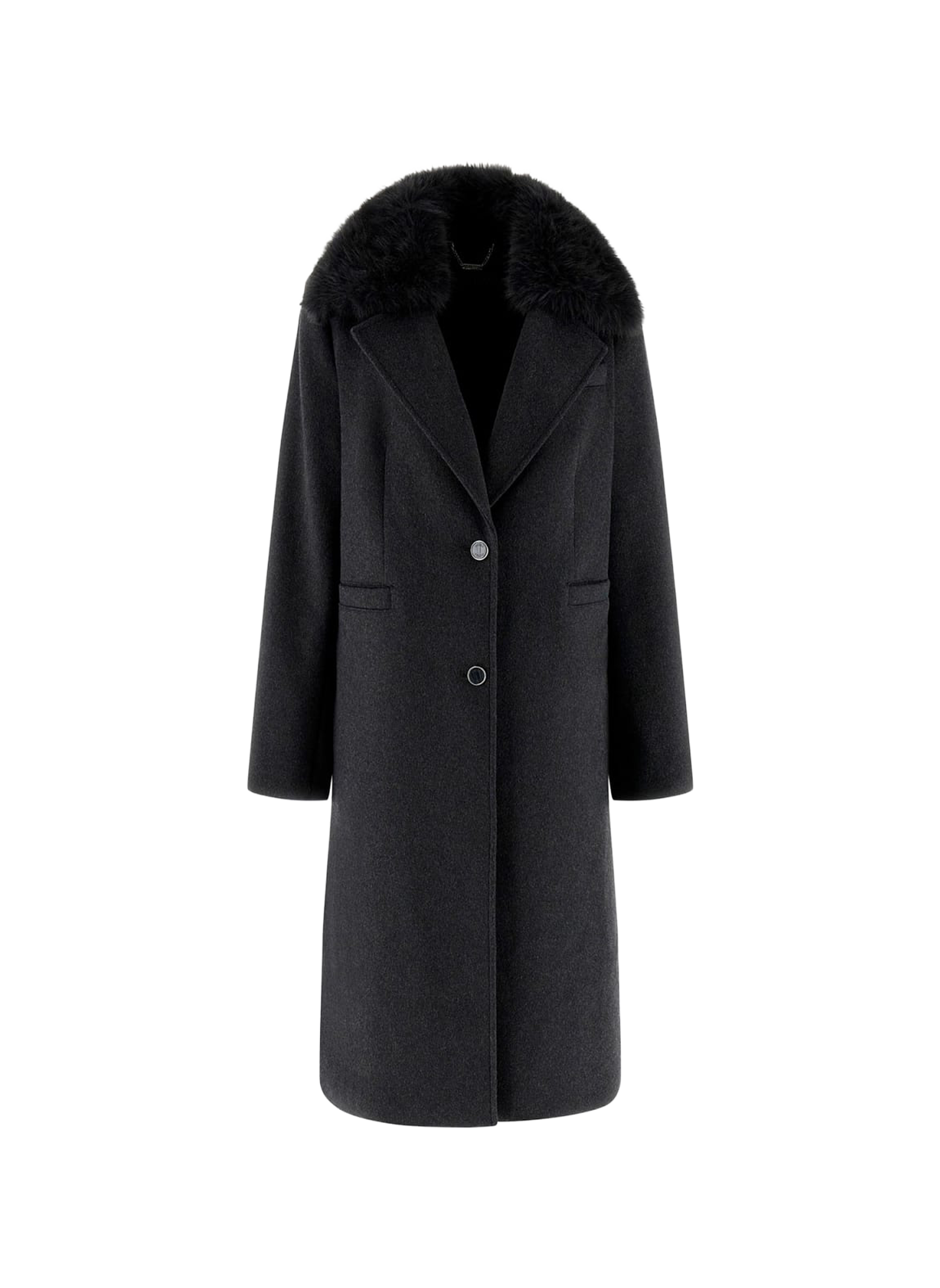 GUESS Manteau long en laine mélangée Gris