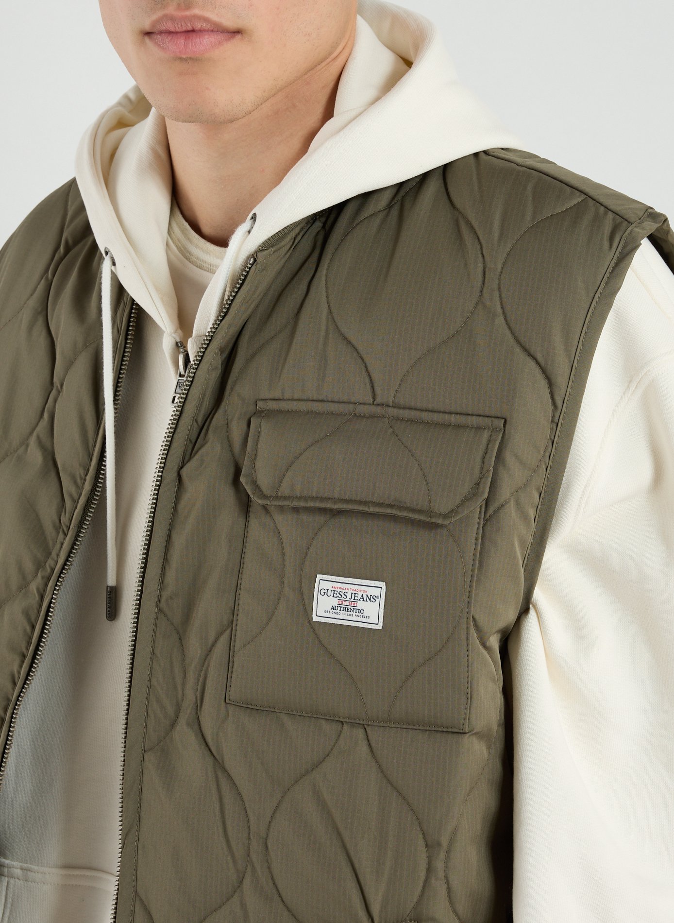 Quilted gilet GUESS Green