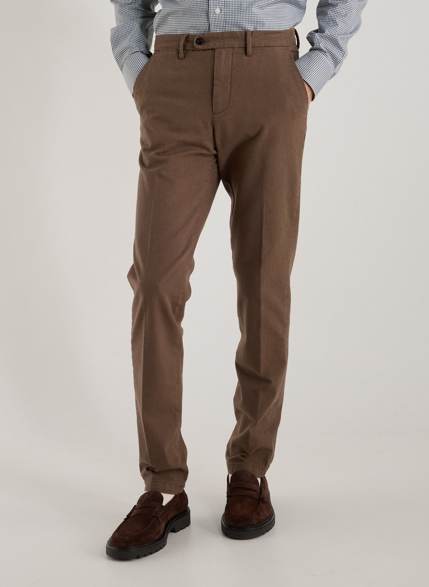 GANT Bedford slim-fit cotton trousers Brown