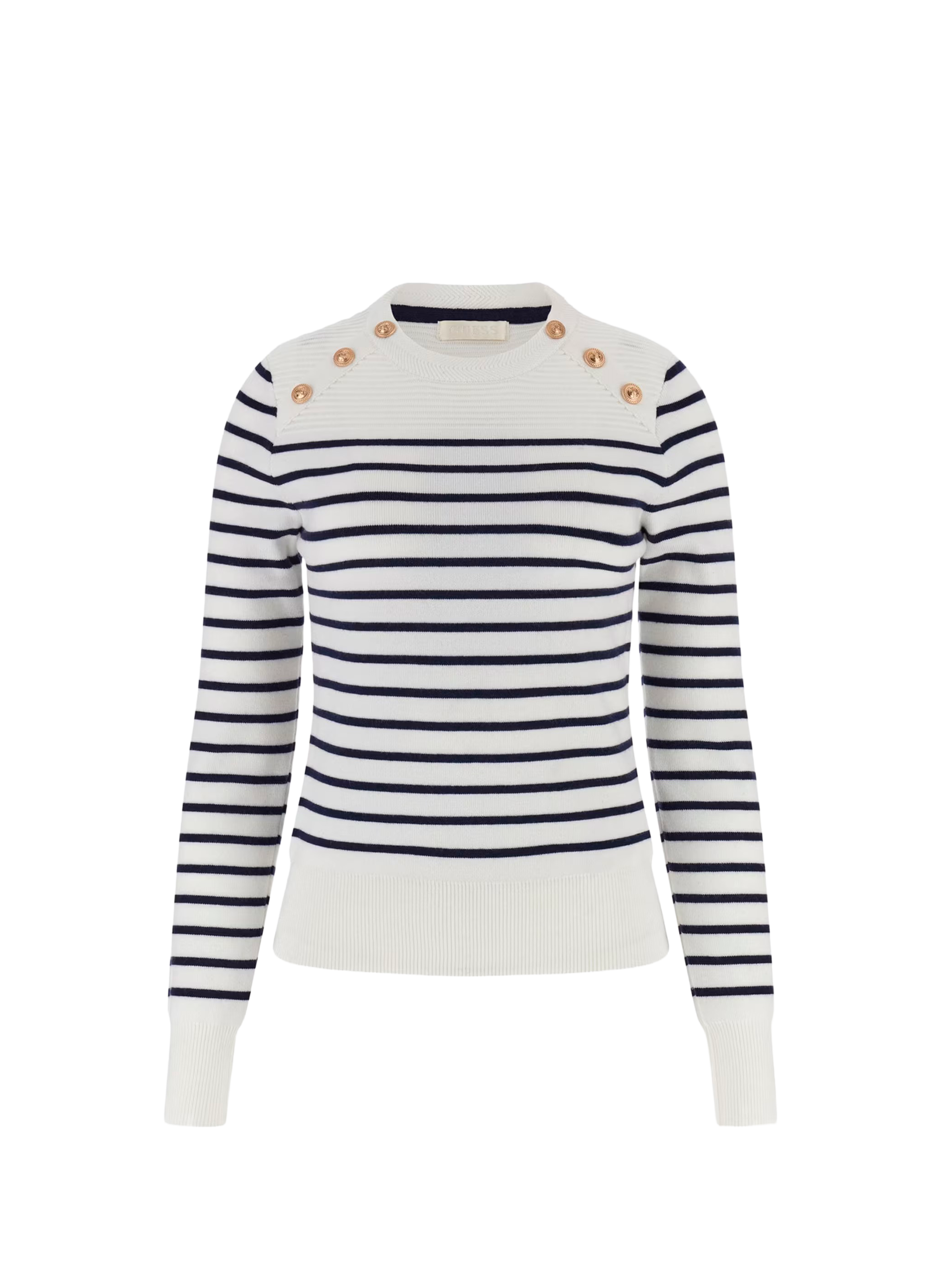 Pull col rond à rayures GUESS Multicolore