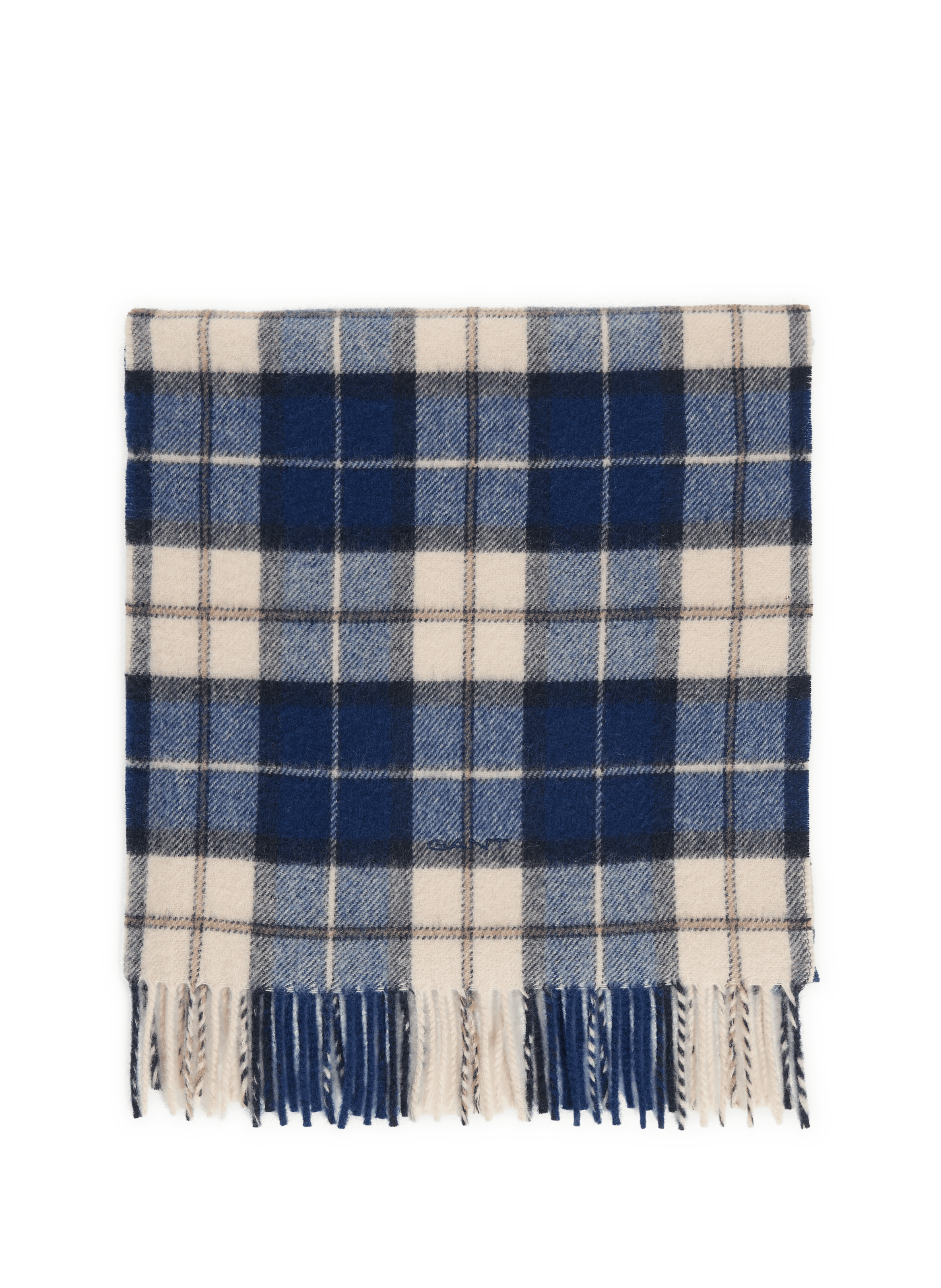 GANT Echarpe à carreaux en laine mérinos Bleu