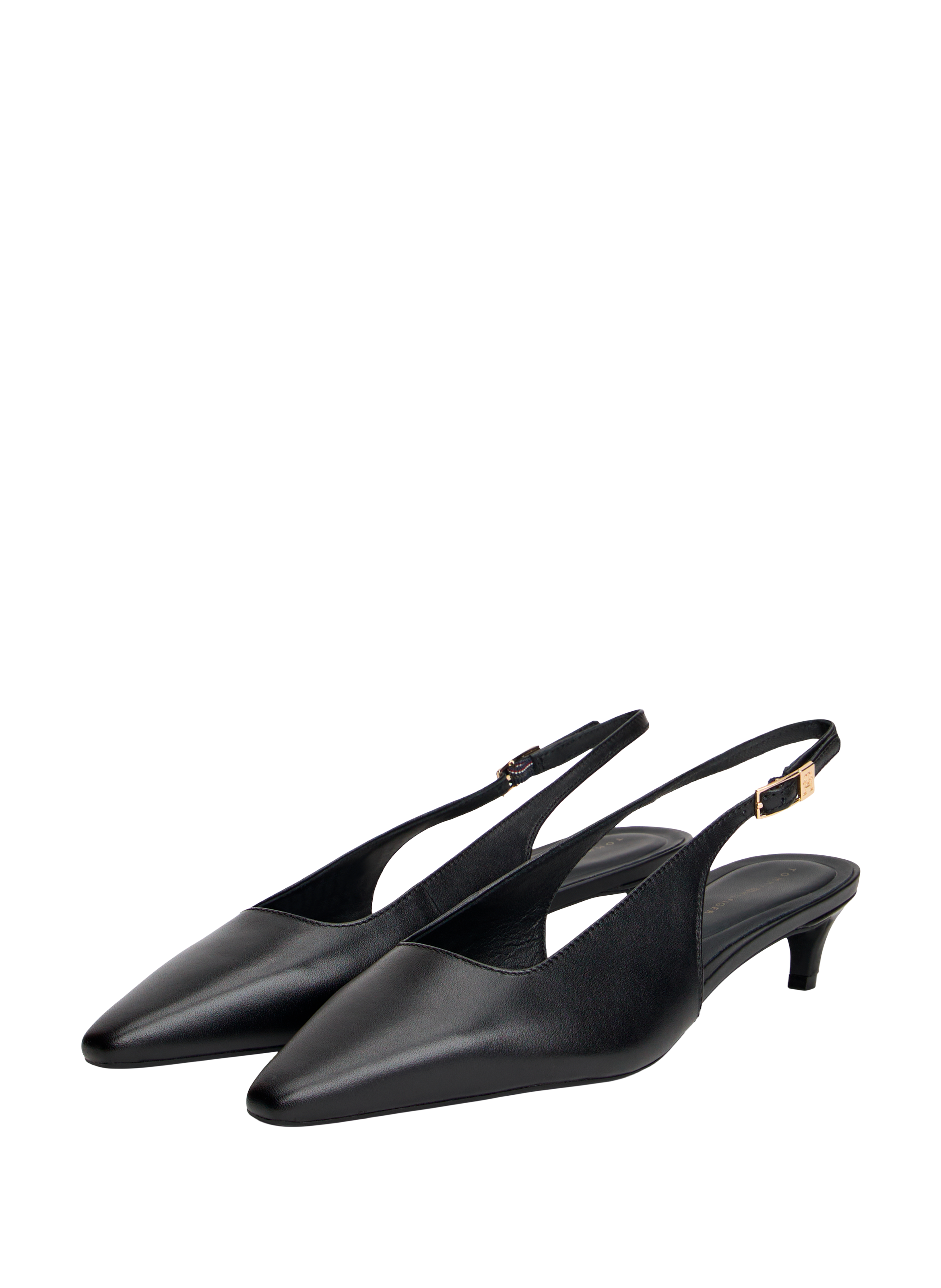 Pointed-toe slingback leather pumps TOMMY HILFIGER Black