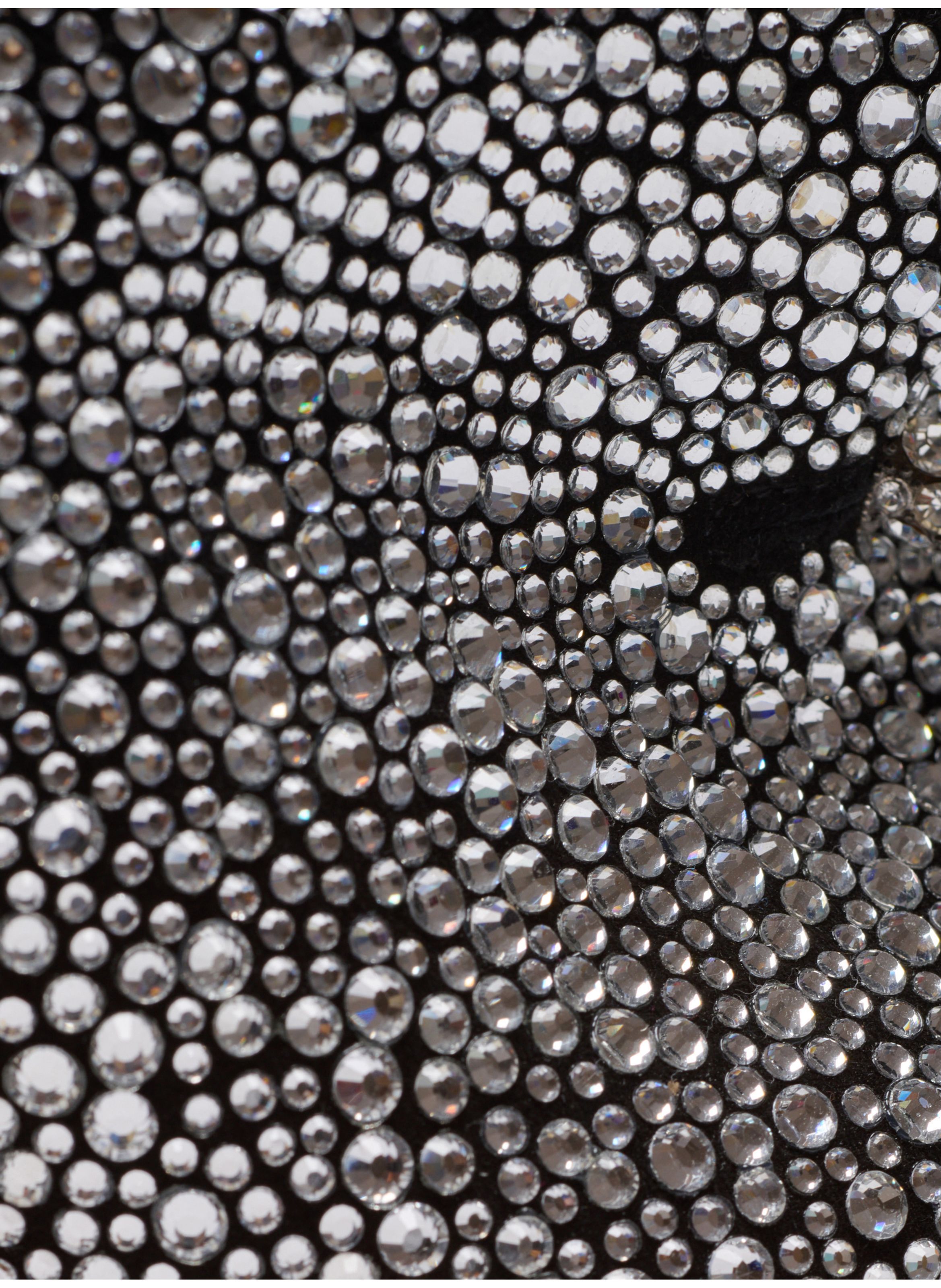 Mules en strass et daim avec piercing à l’avant BALMAIN Argent