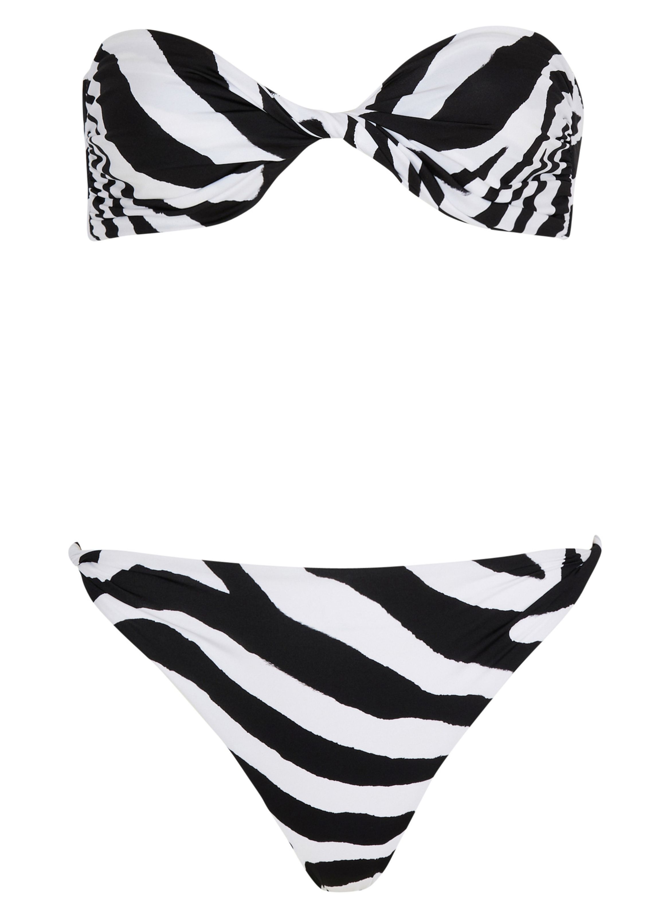 Maillot de bain 2 pièces zébré BALMAIN Noir