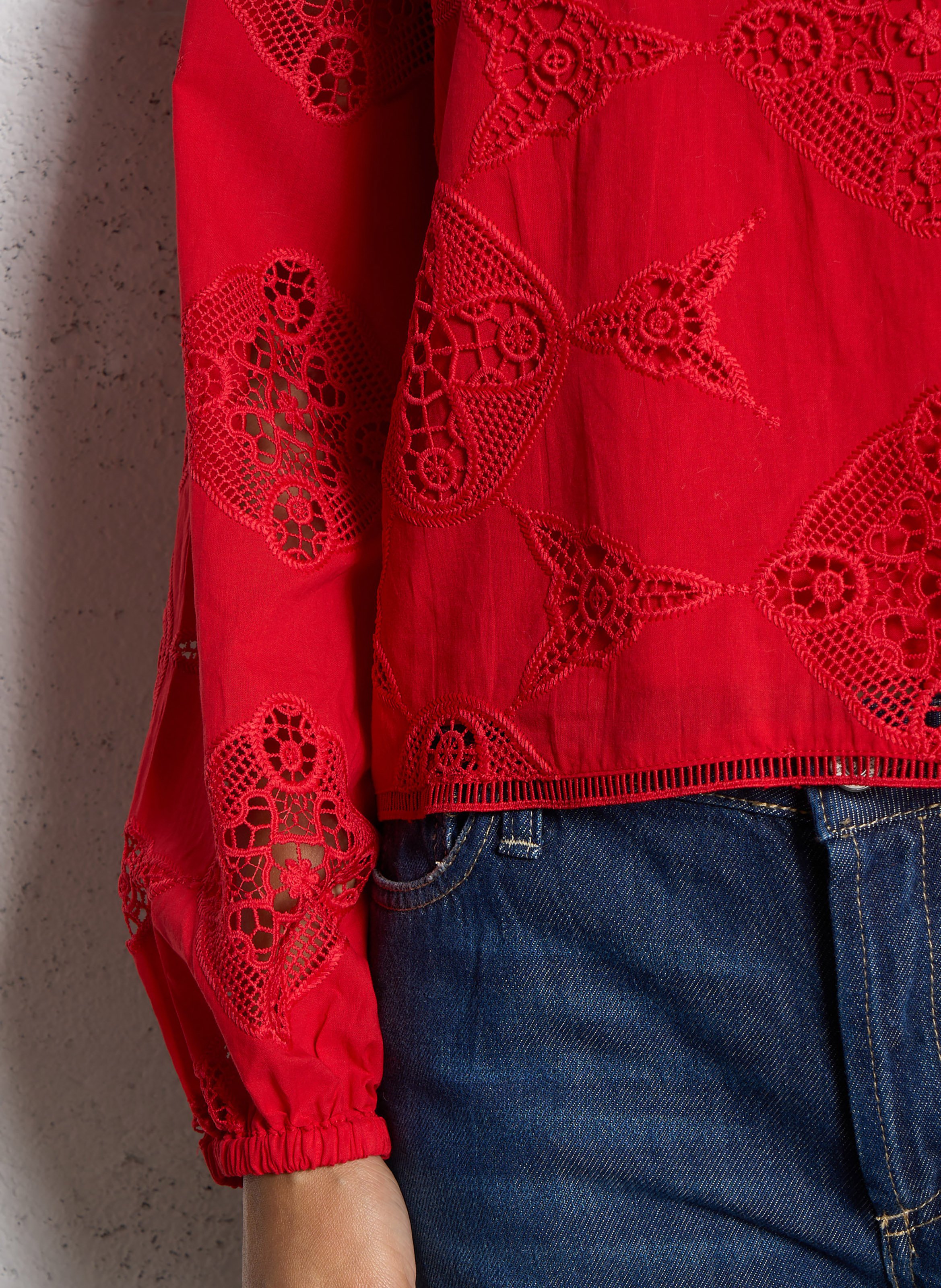 Blouse droite en coton mélangé palma MAISON 123 Rouge