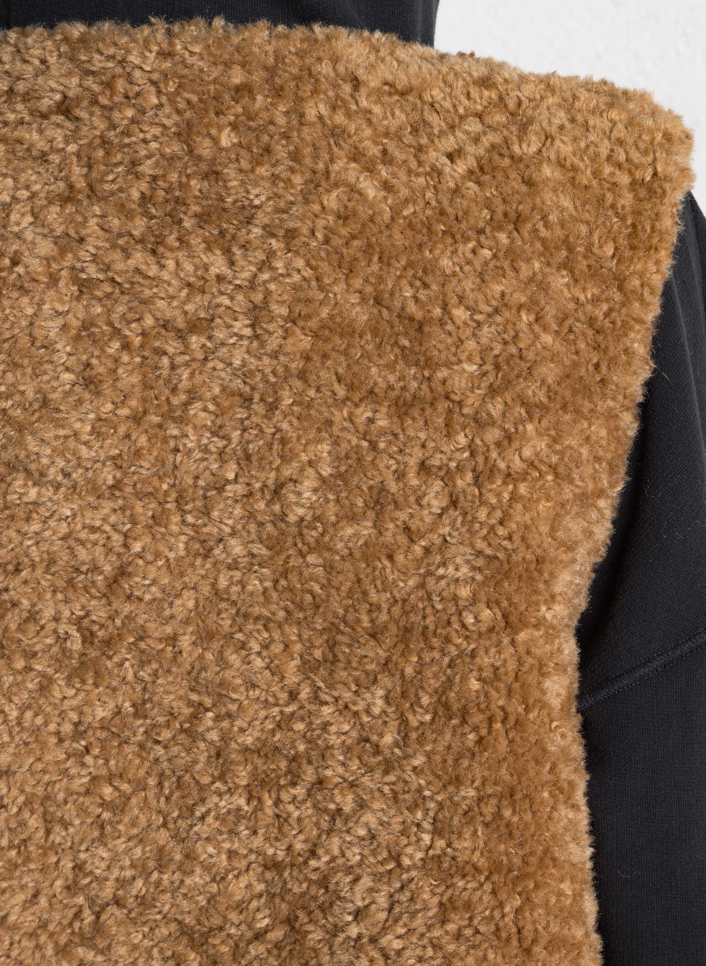 Veste en fourrure synthétique col rond brooklyn MAISON 123 Beige