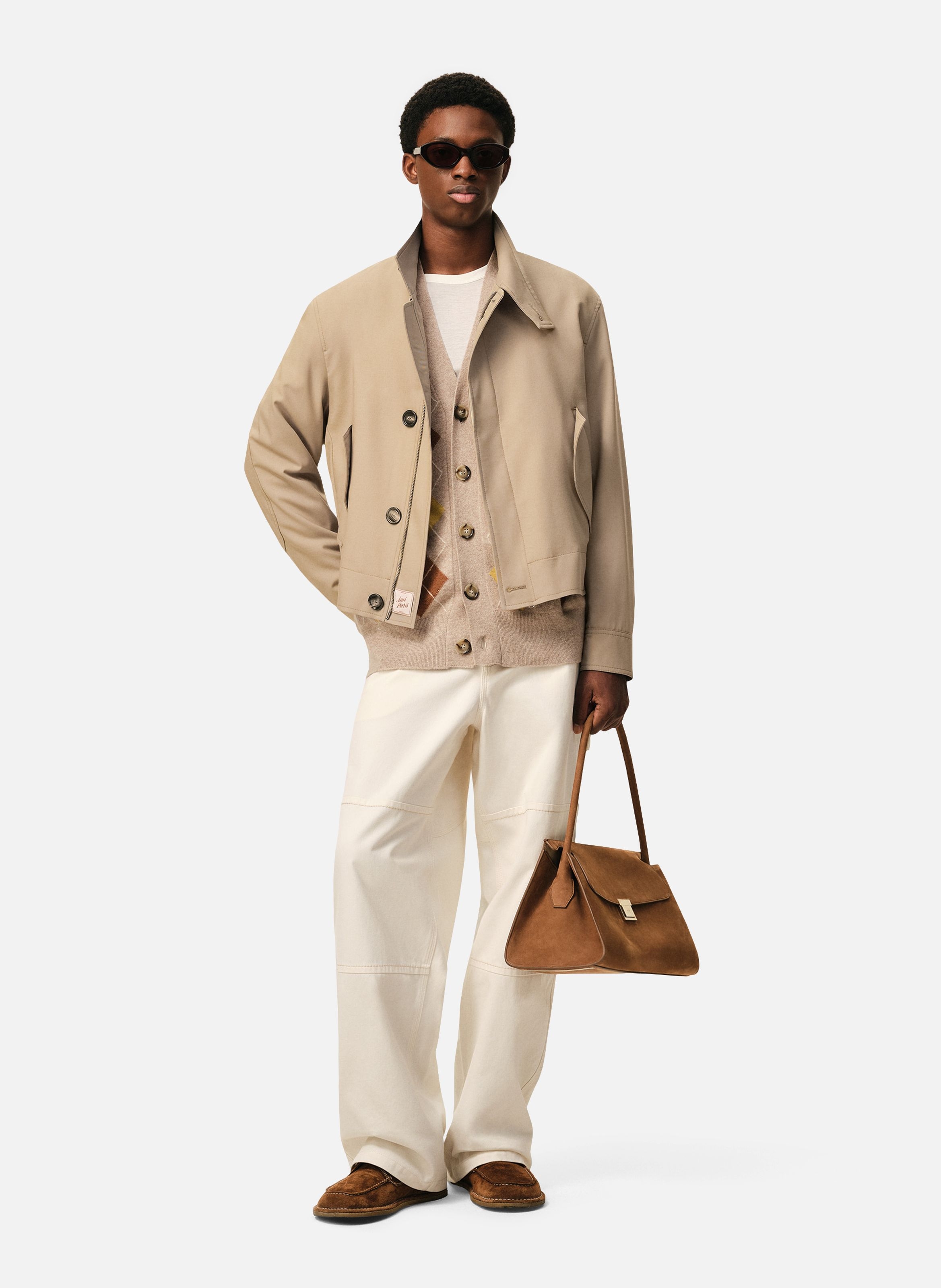 Veste harrington en laine vierge AMI PARIS Beige