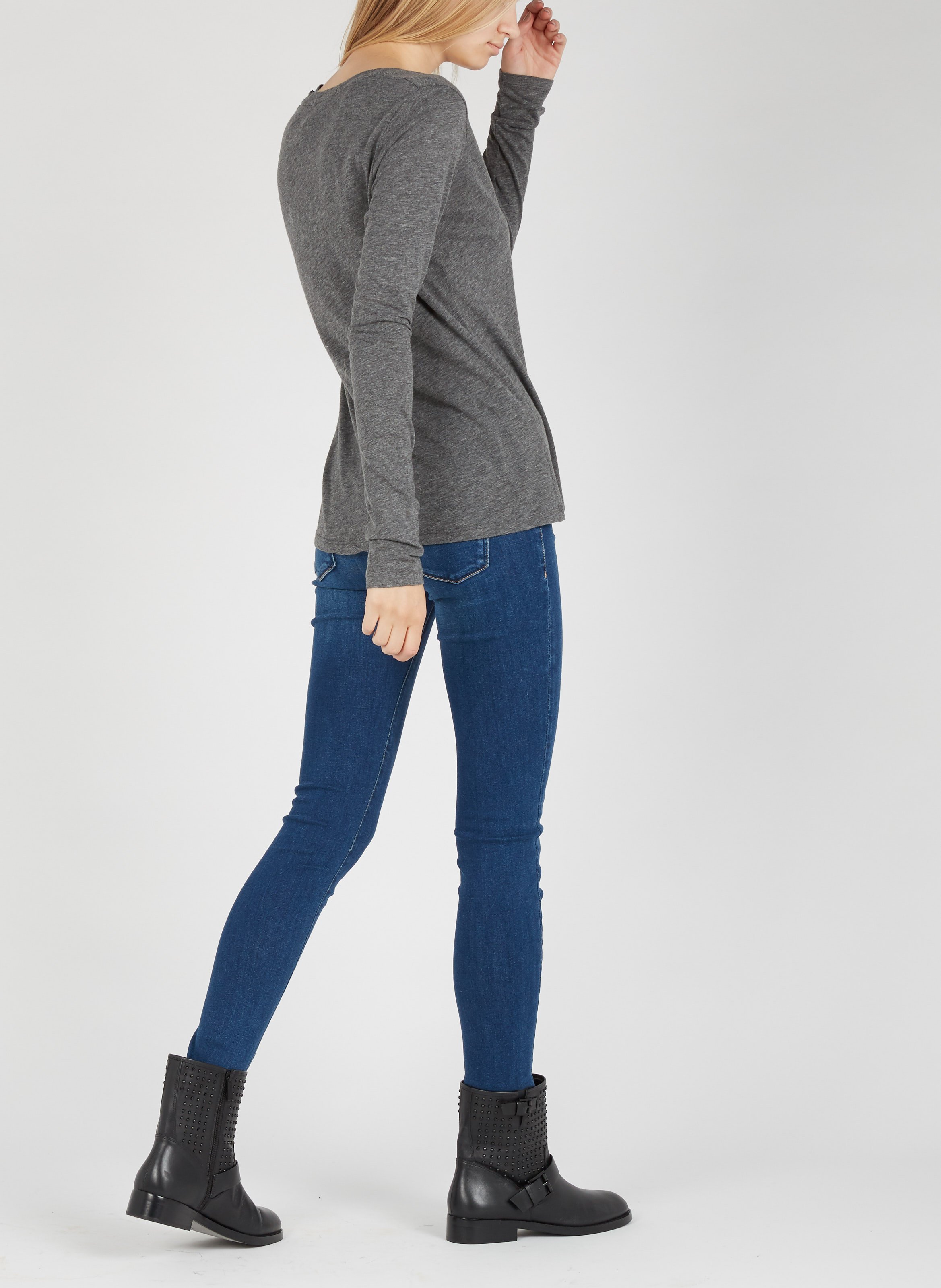 Tee-shirt col rond en coton jacksonville AMERICAN VINTAGE Gris