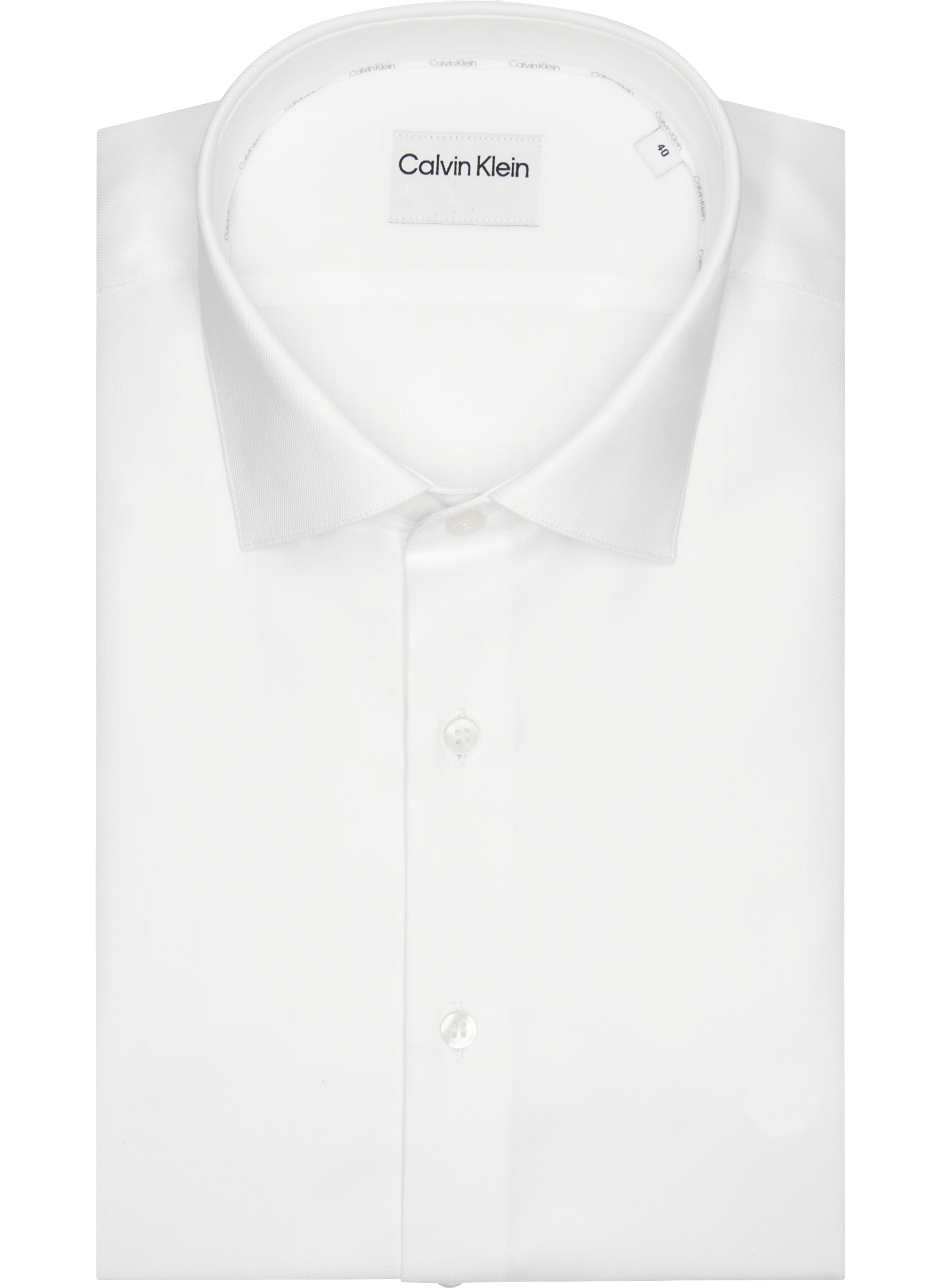 Chemise slim en coton REG ESNTL POPLIN STR SLD White