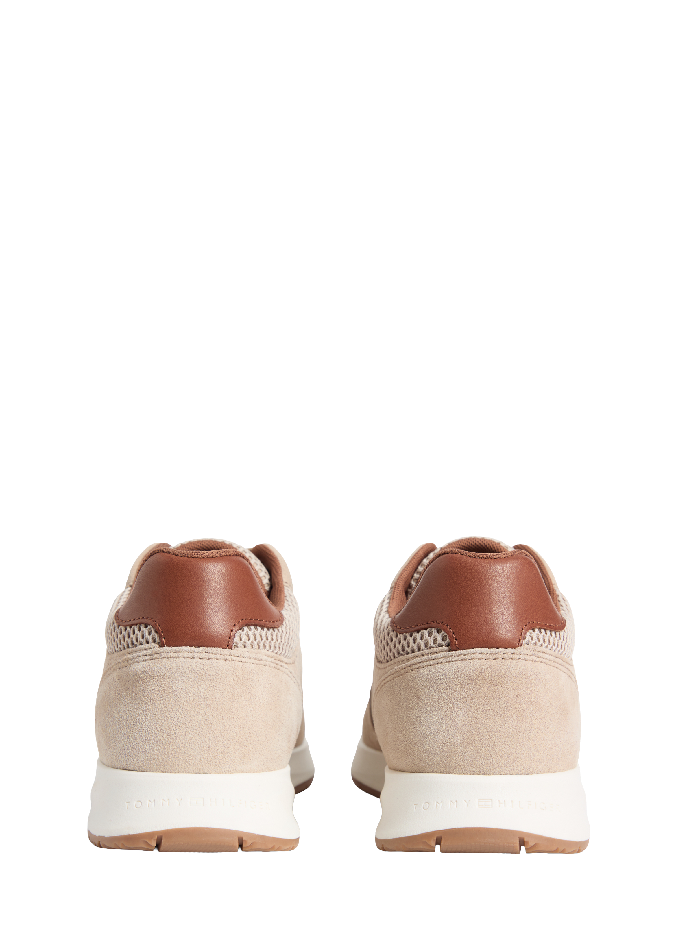 Baskets basses en cuir de vache TOMMY HILFIGER Beige