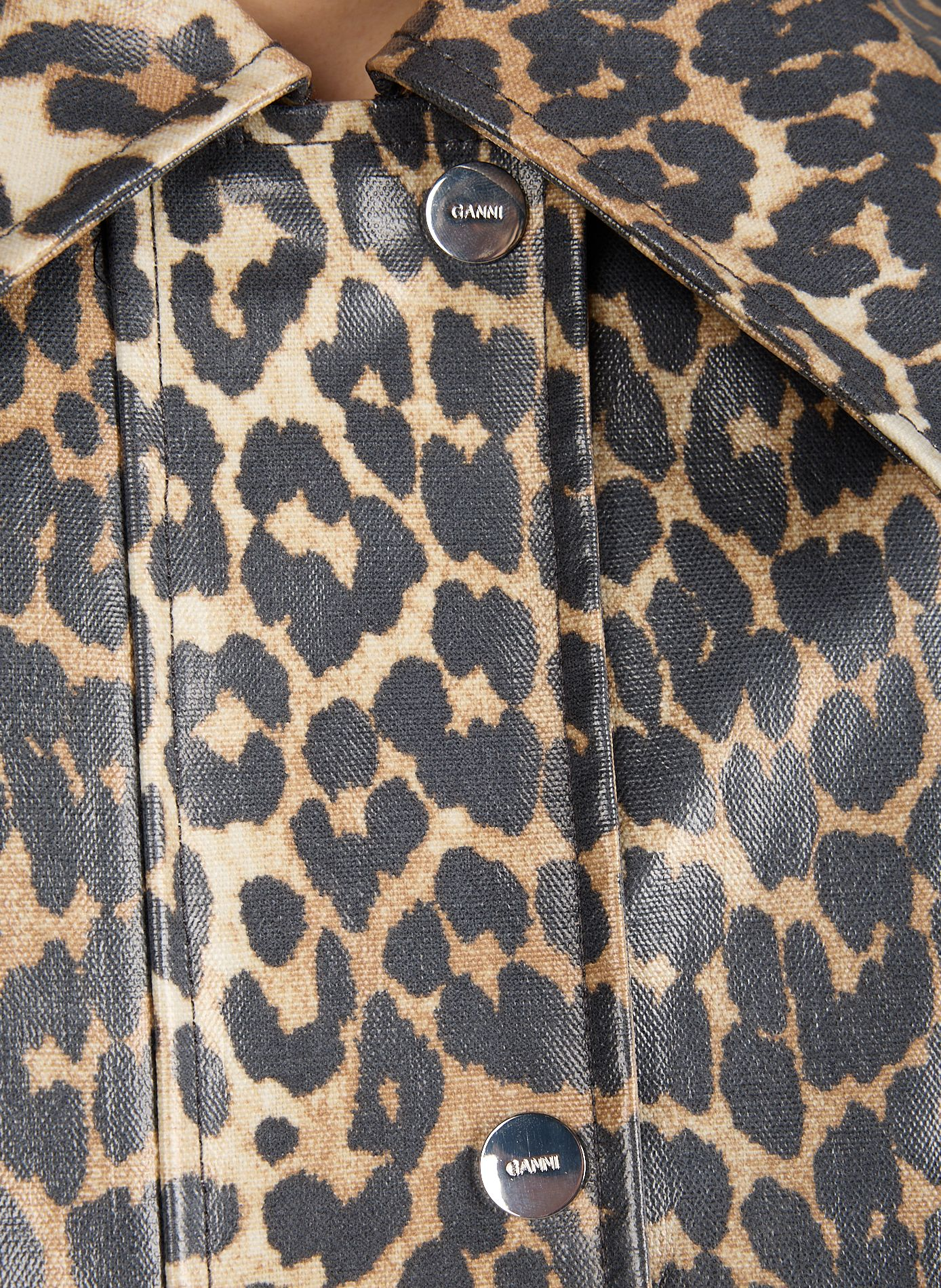 Leopard print waterproof jacket GANNI Multicolour