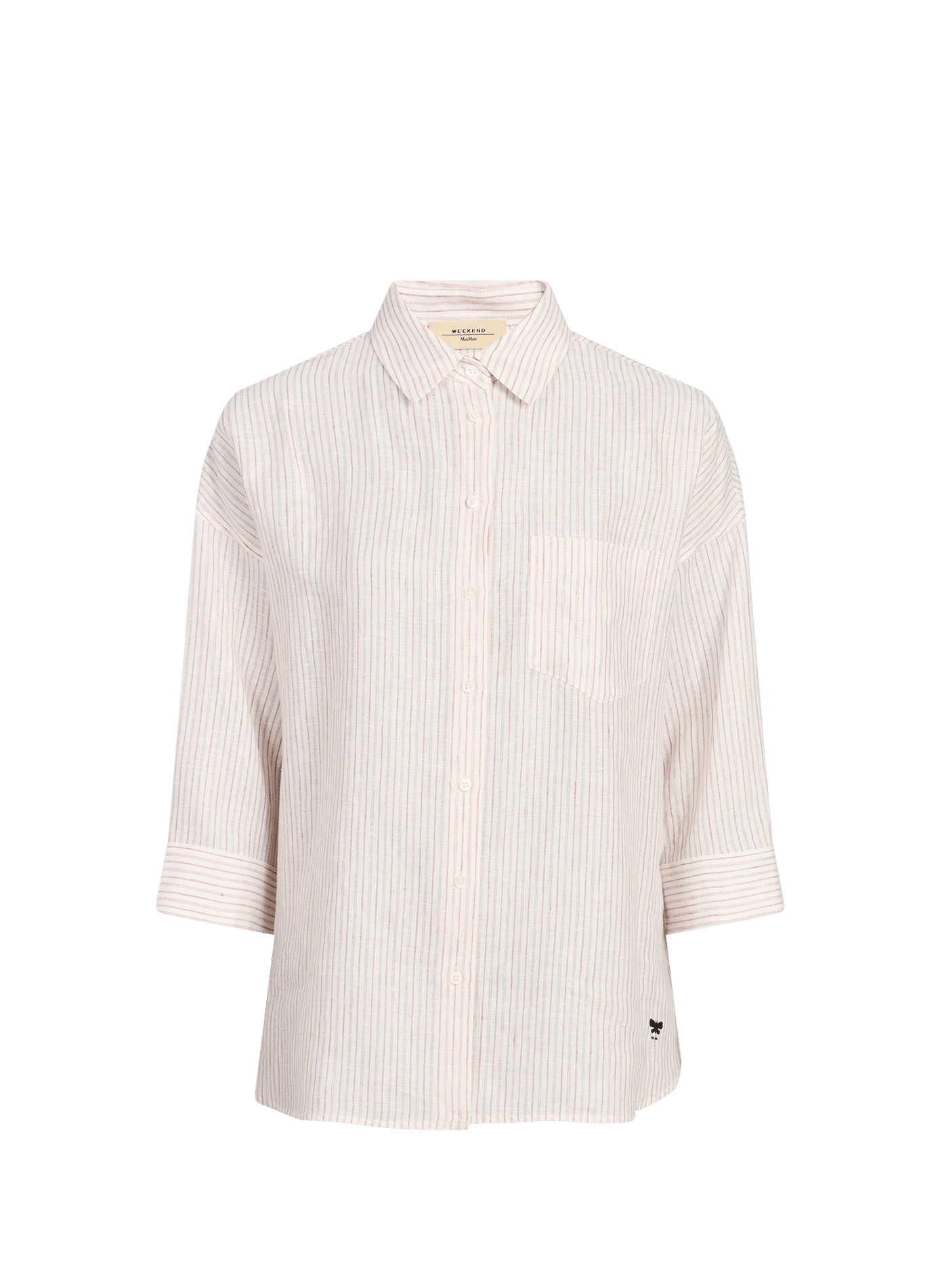 Chemise manches 3/4 à rayures en lin MAX MARA WEEK END No Color