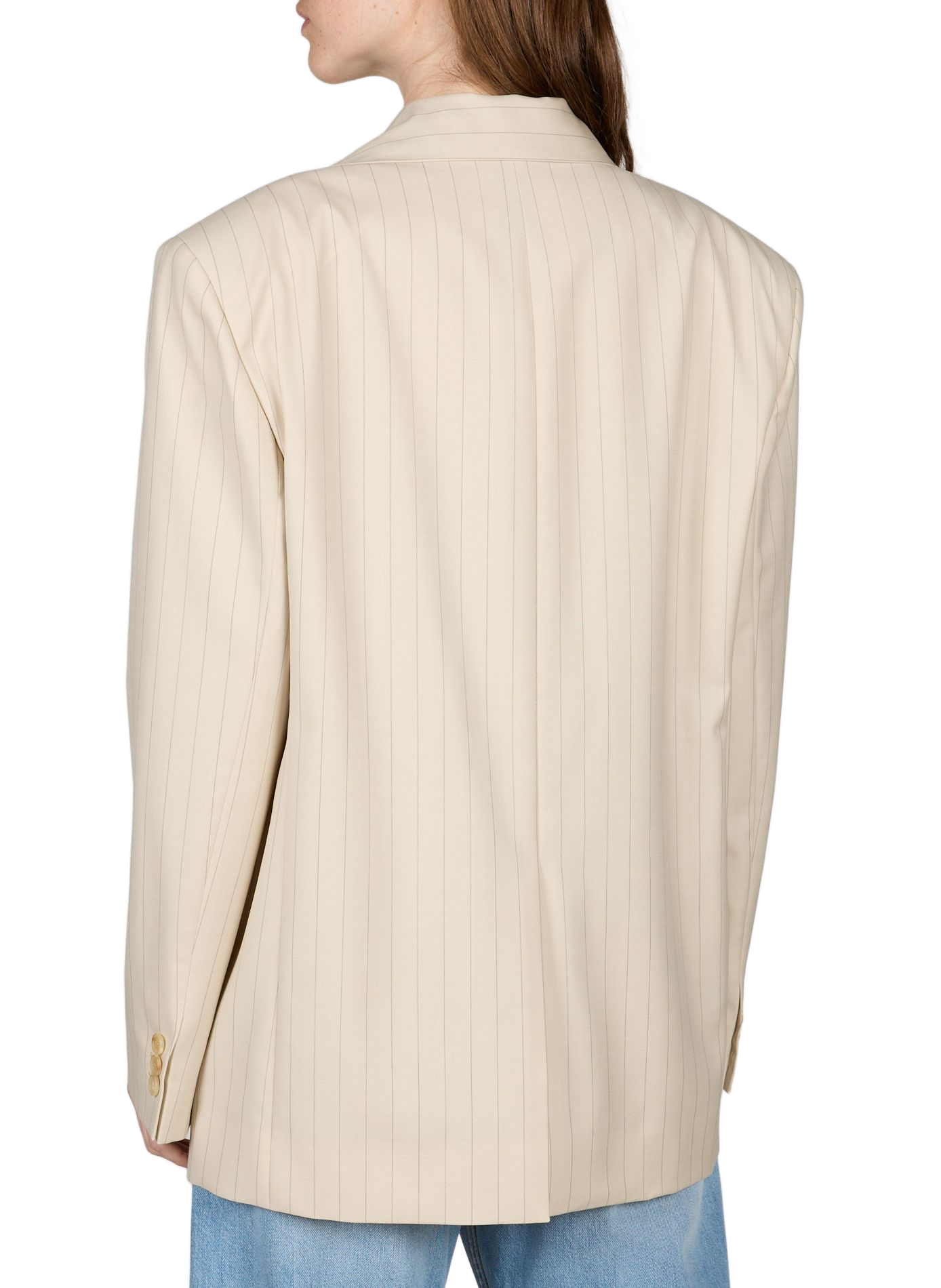 Striped blazer with matching scarf in wool ACNE STUDIOS White