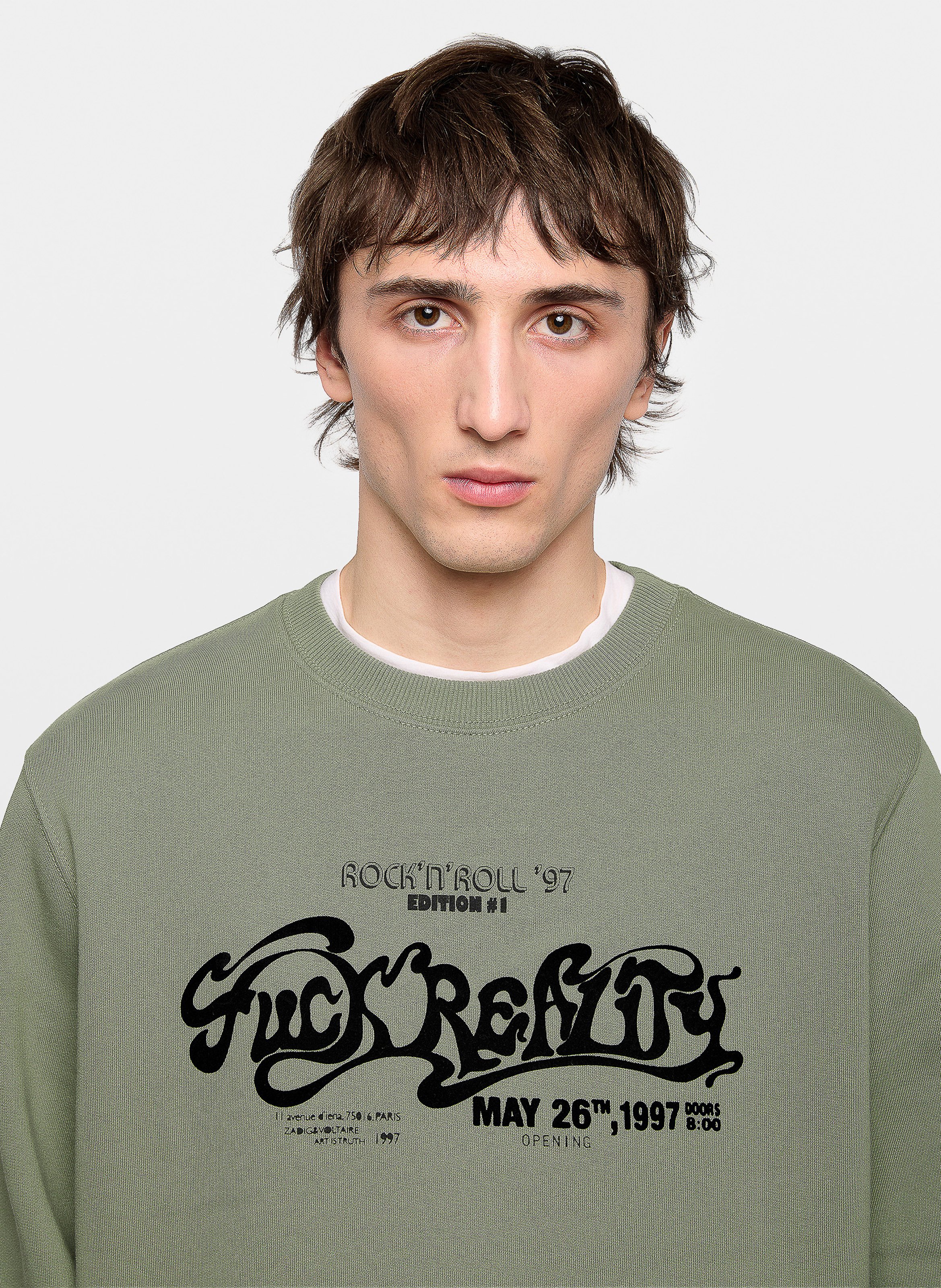 Sweat col rond en coton bio aime ZADIG&VOLTAIRE Vert
