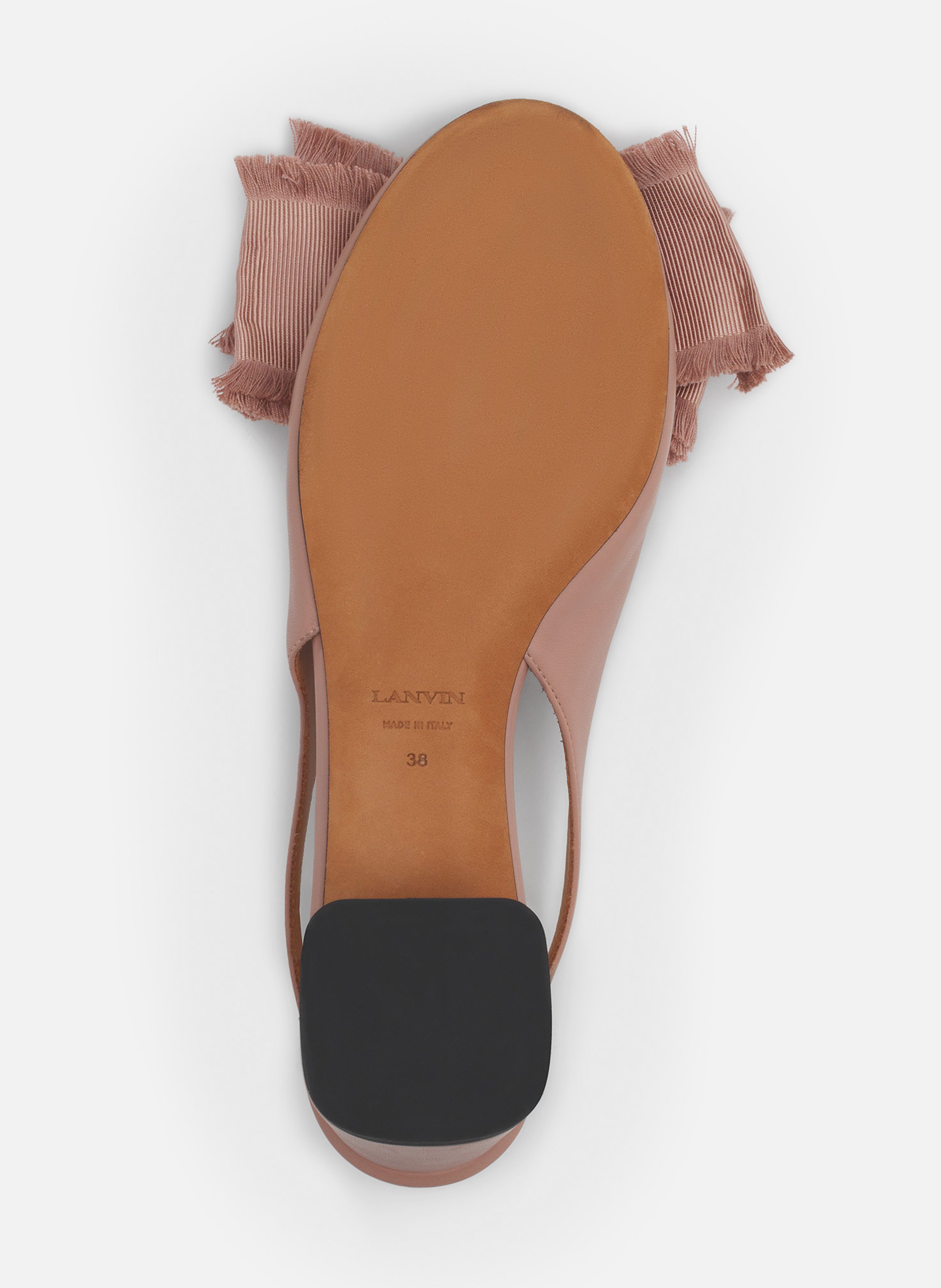 Slingback à talons ballerine en cuir LANVIN Rose