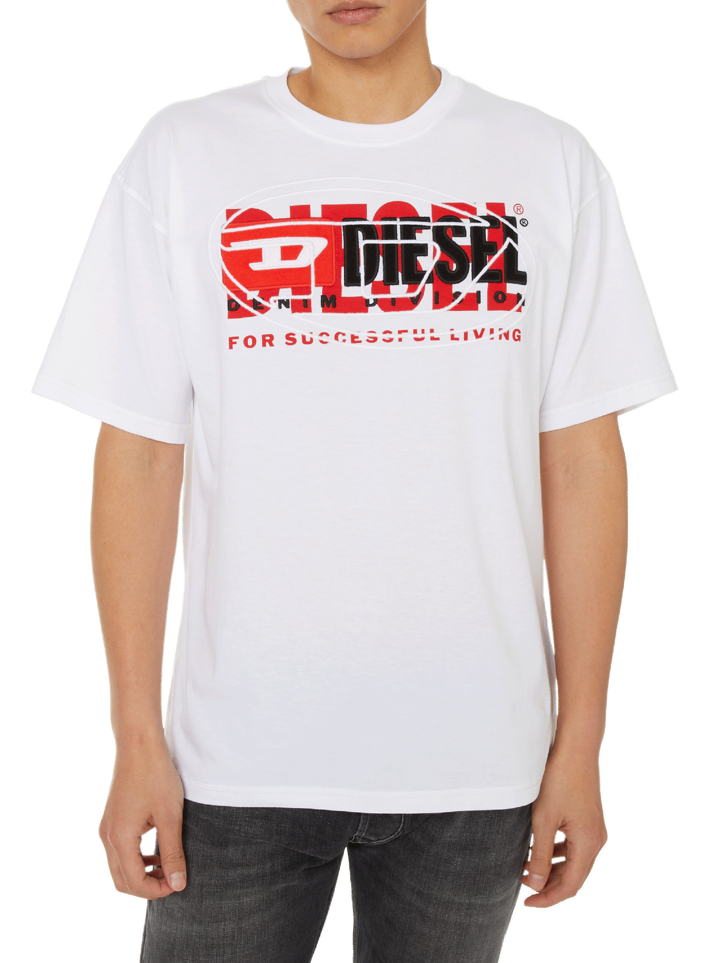 T-shirt logo en coton  DIESEL Blanc
