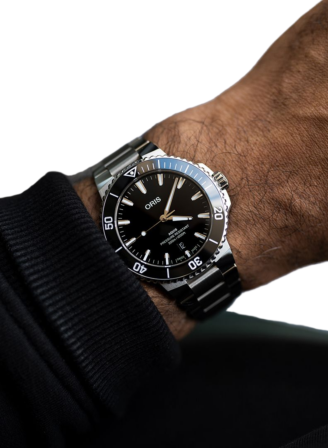 Montre automatique Oris Aquis Date en acier inoxydable ORIS Noir