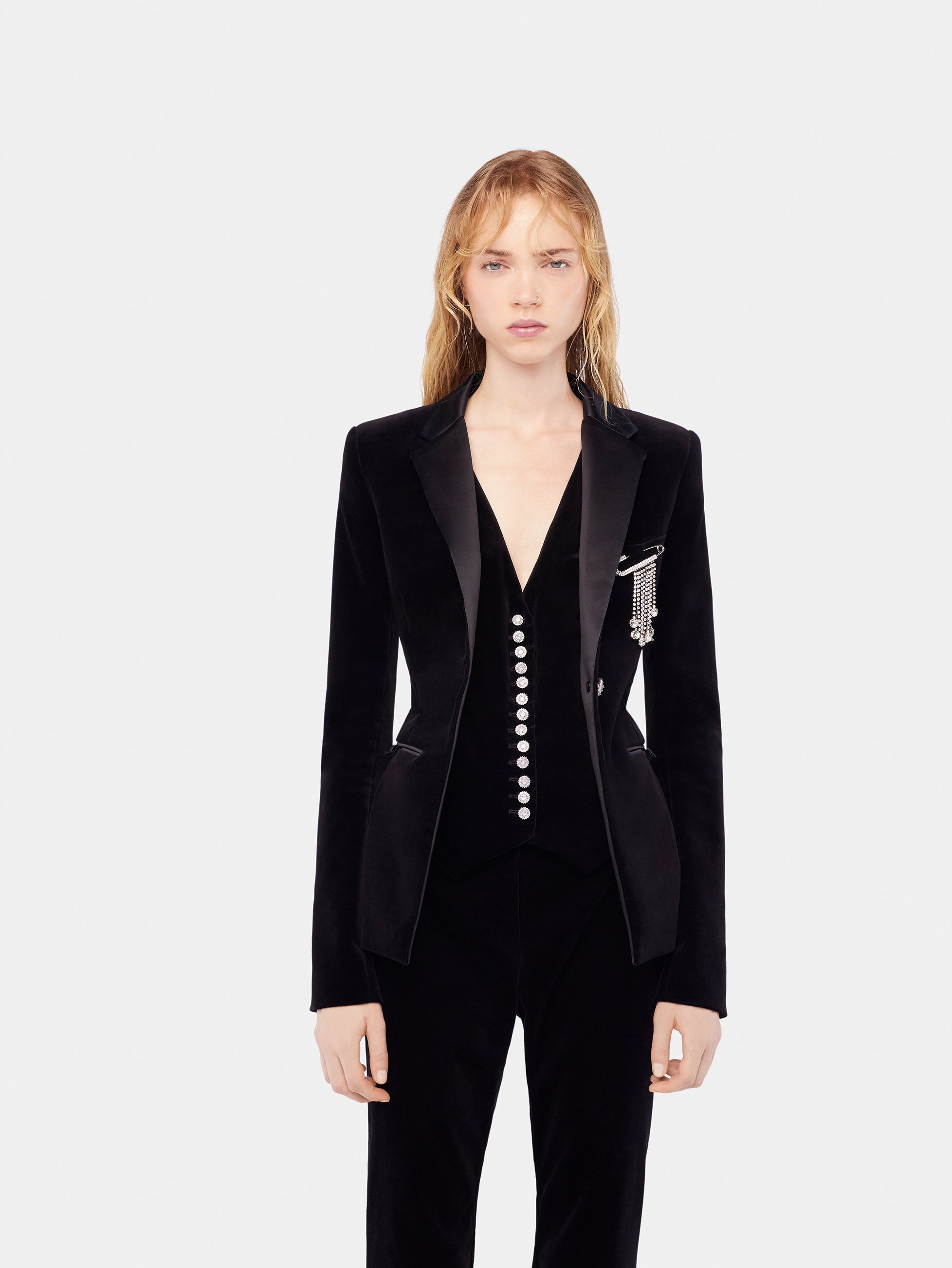 Veste tailleur en velours | Noir RABANNE Femme