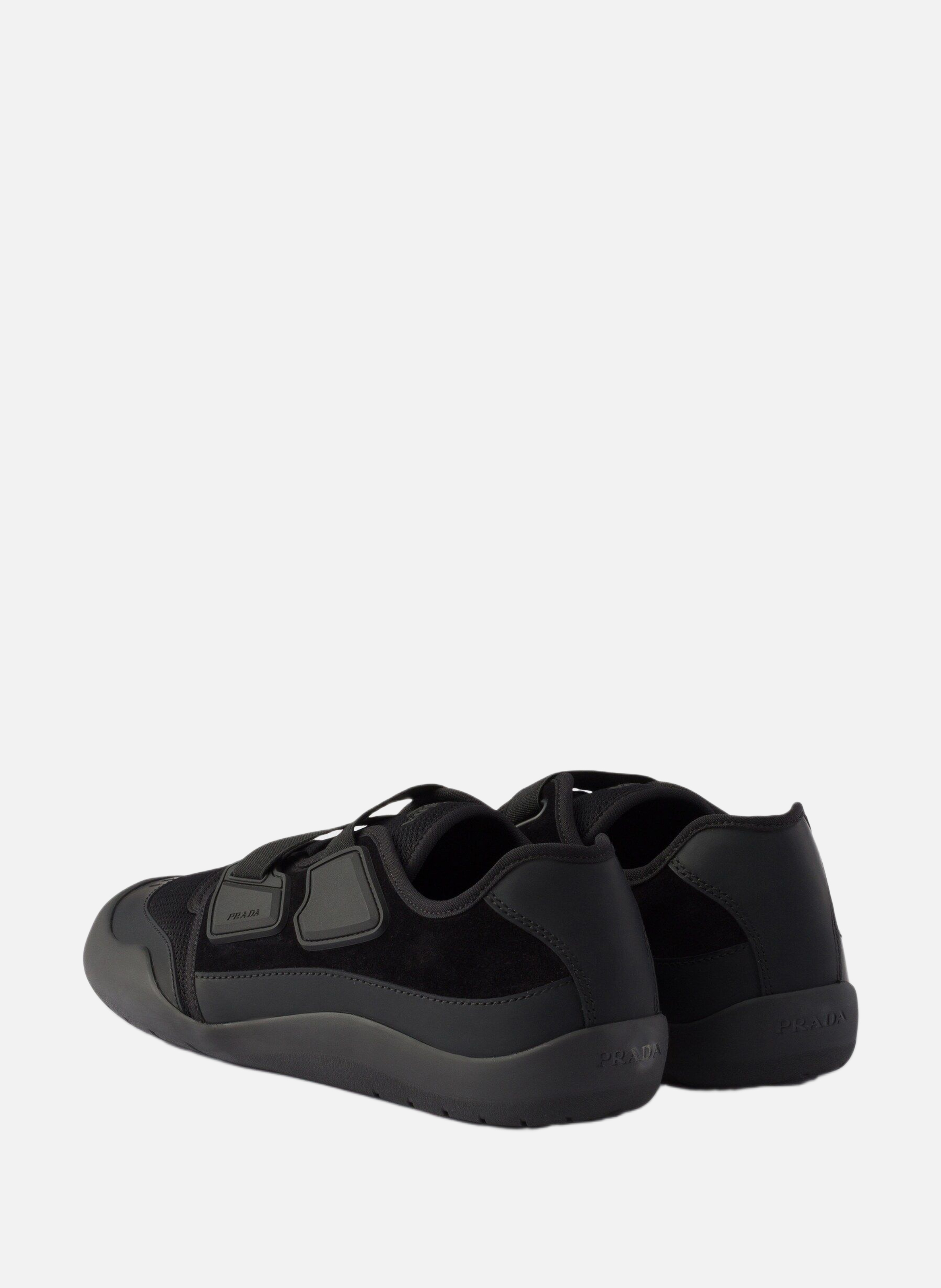 Sneakers speedrock en cuir et tissu mesh PRADA Noir