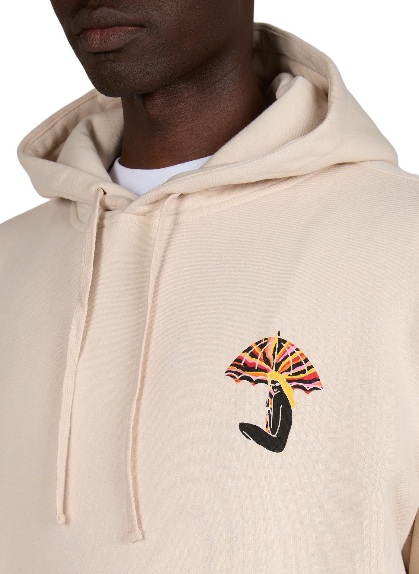 Oversized hoodie in blended cotton with uprisal logo HELAS CAPS Beige