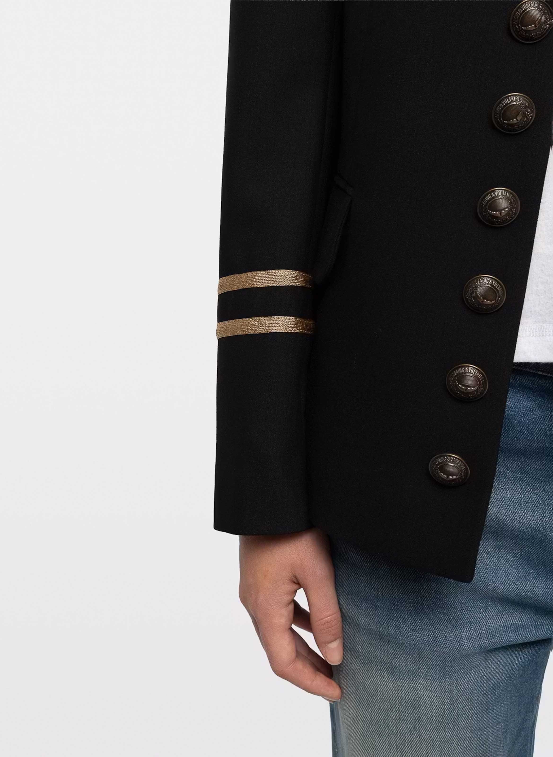 Veste de tailleur col officier vallo ZADIG&VOLTAIRE Noir