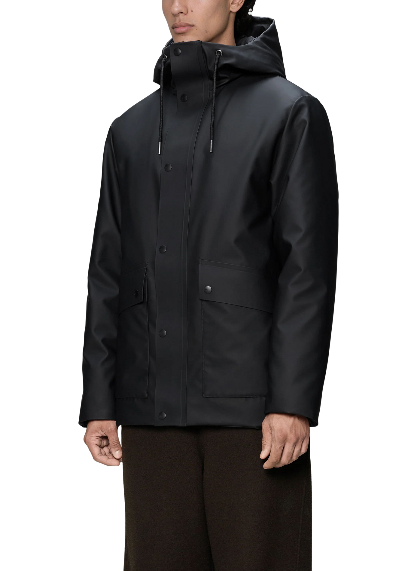 Straight hooded parka RAINS Black