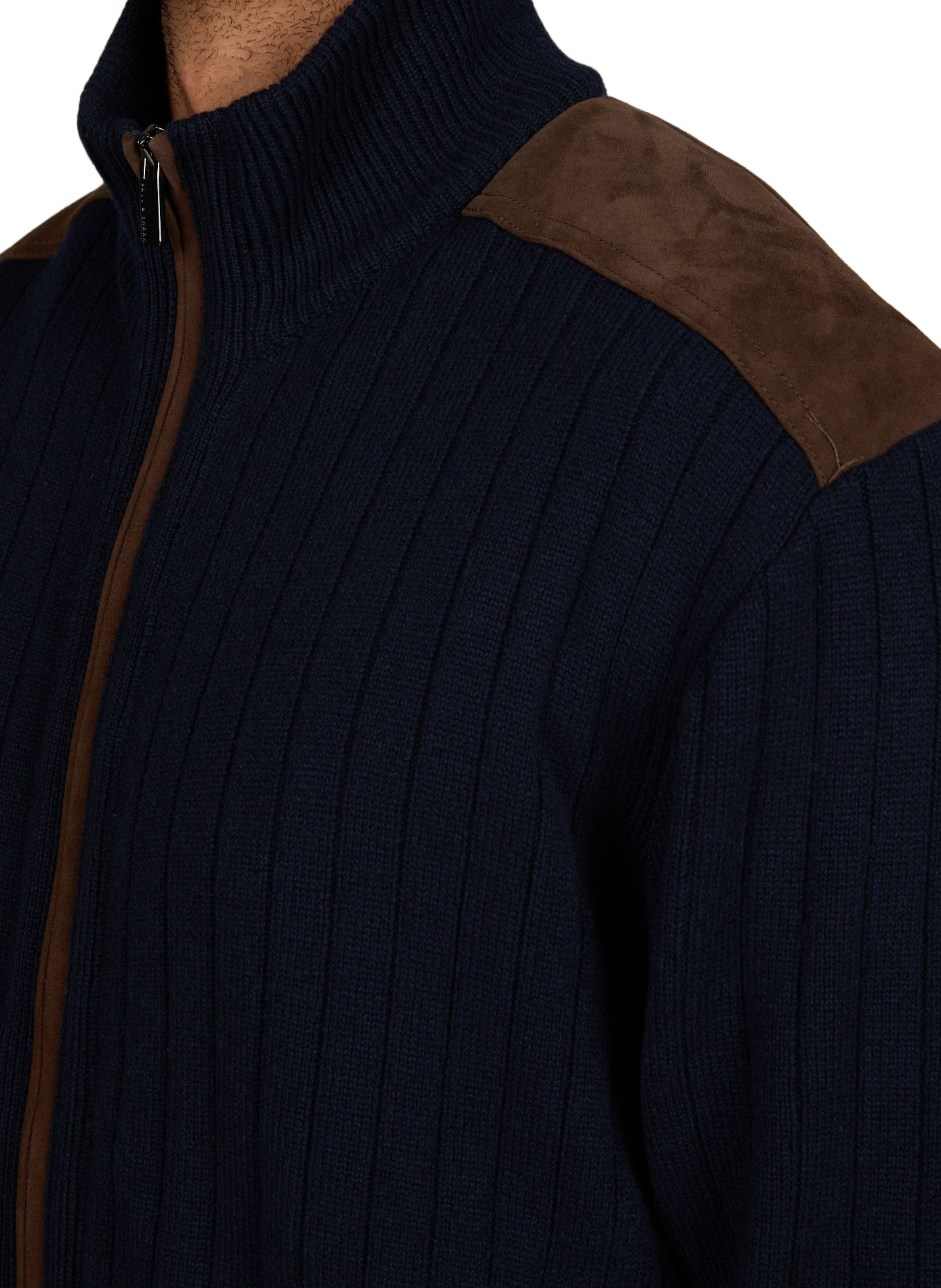 Oversized ribbed high-neck vest PAUL & SHARK Blue