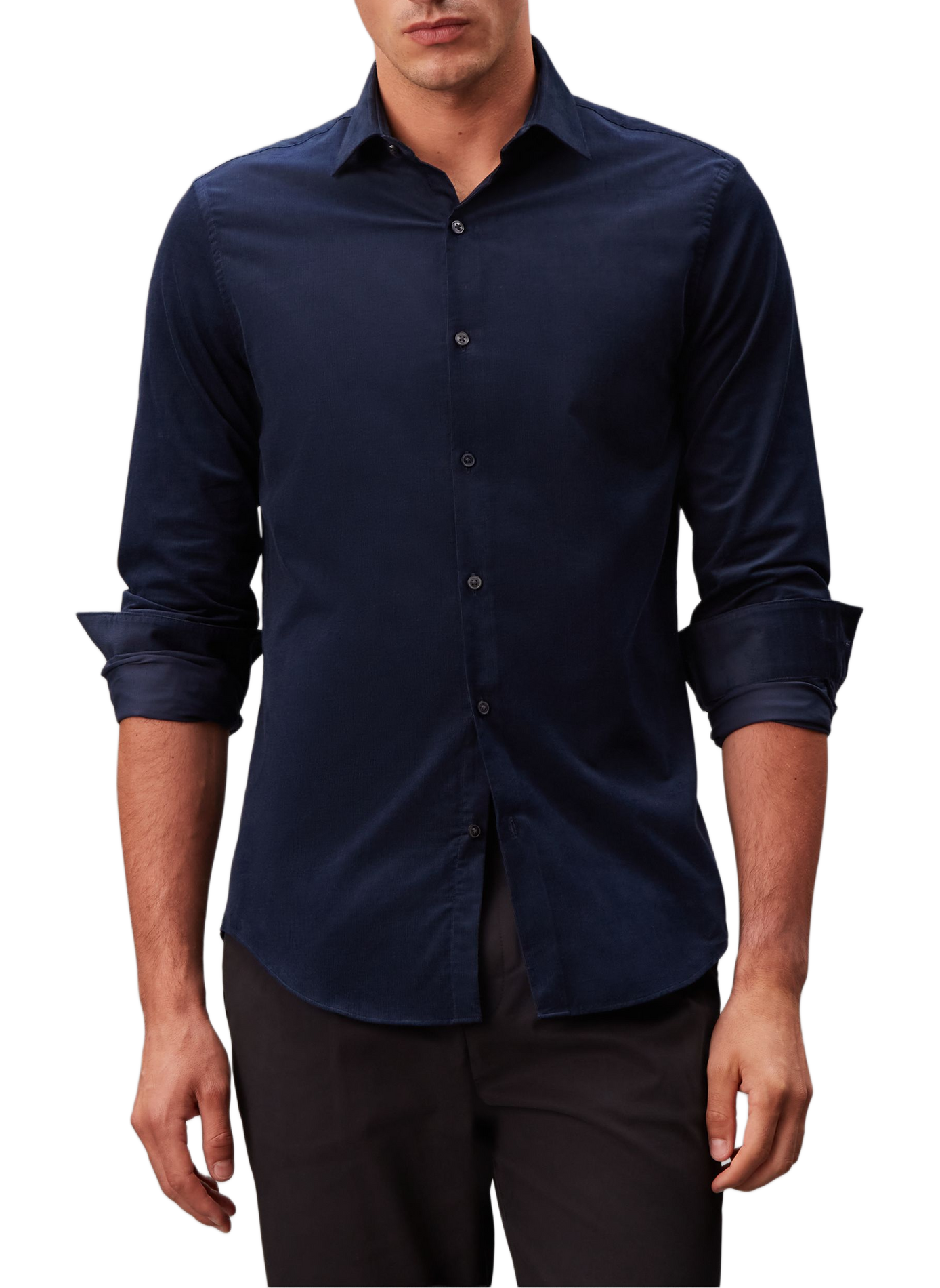 Chemise droite en coton CALVIN KLEIN Bleu
