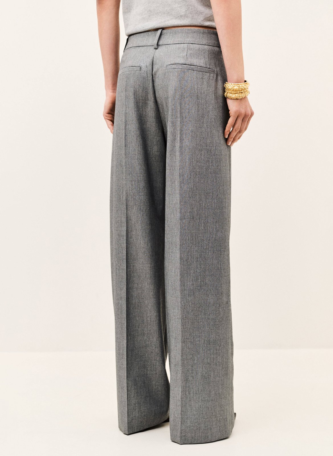 Effen rechte pantalon in pistachekleur | Grijs BA&SH Dames