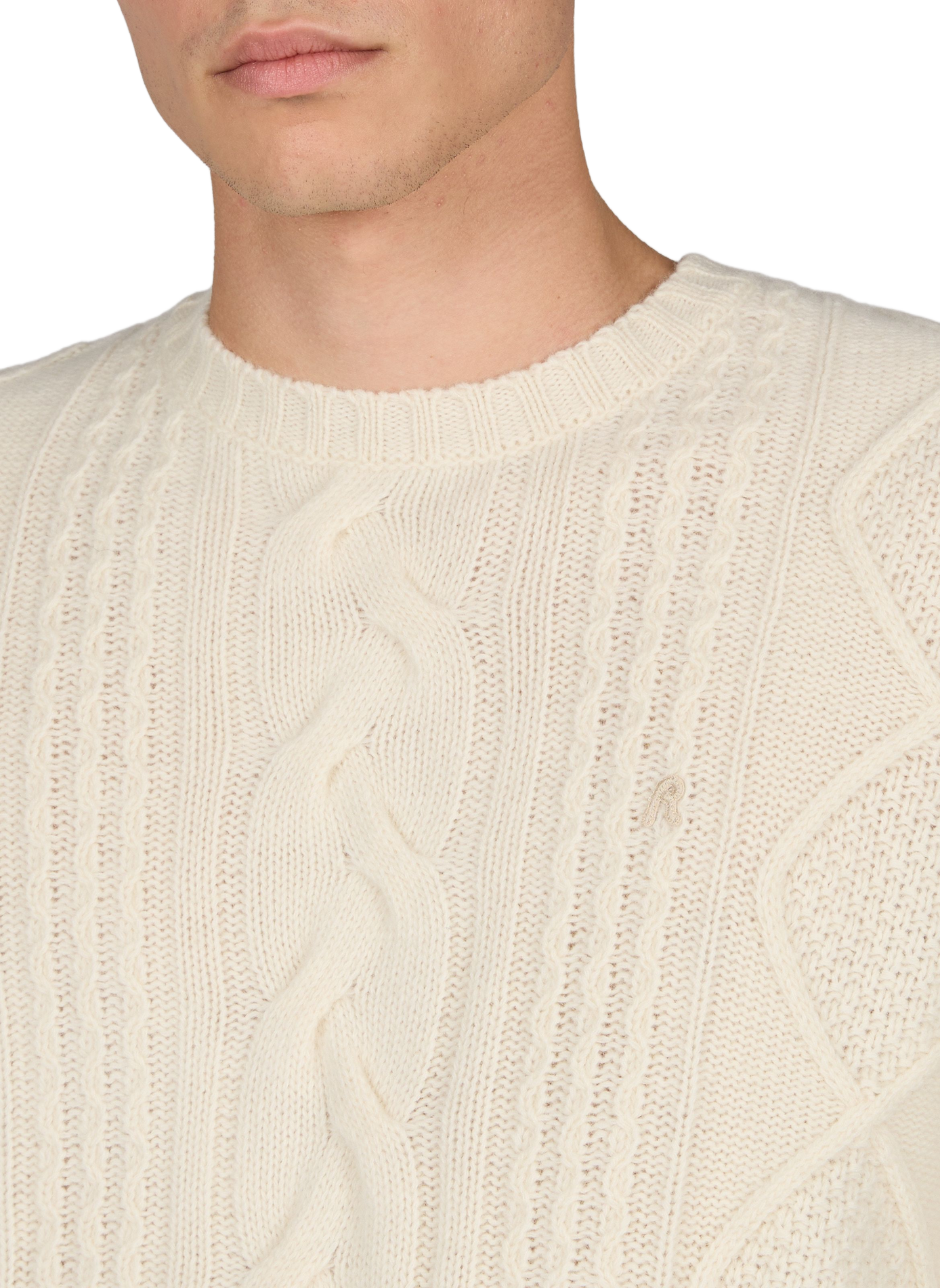 Gerader Rundhalsausschnitt-Pullover aus Wollmischung REPLAY Beige