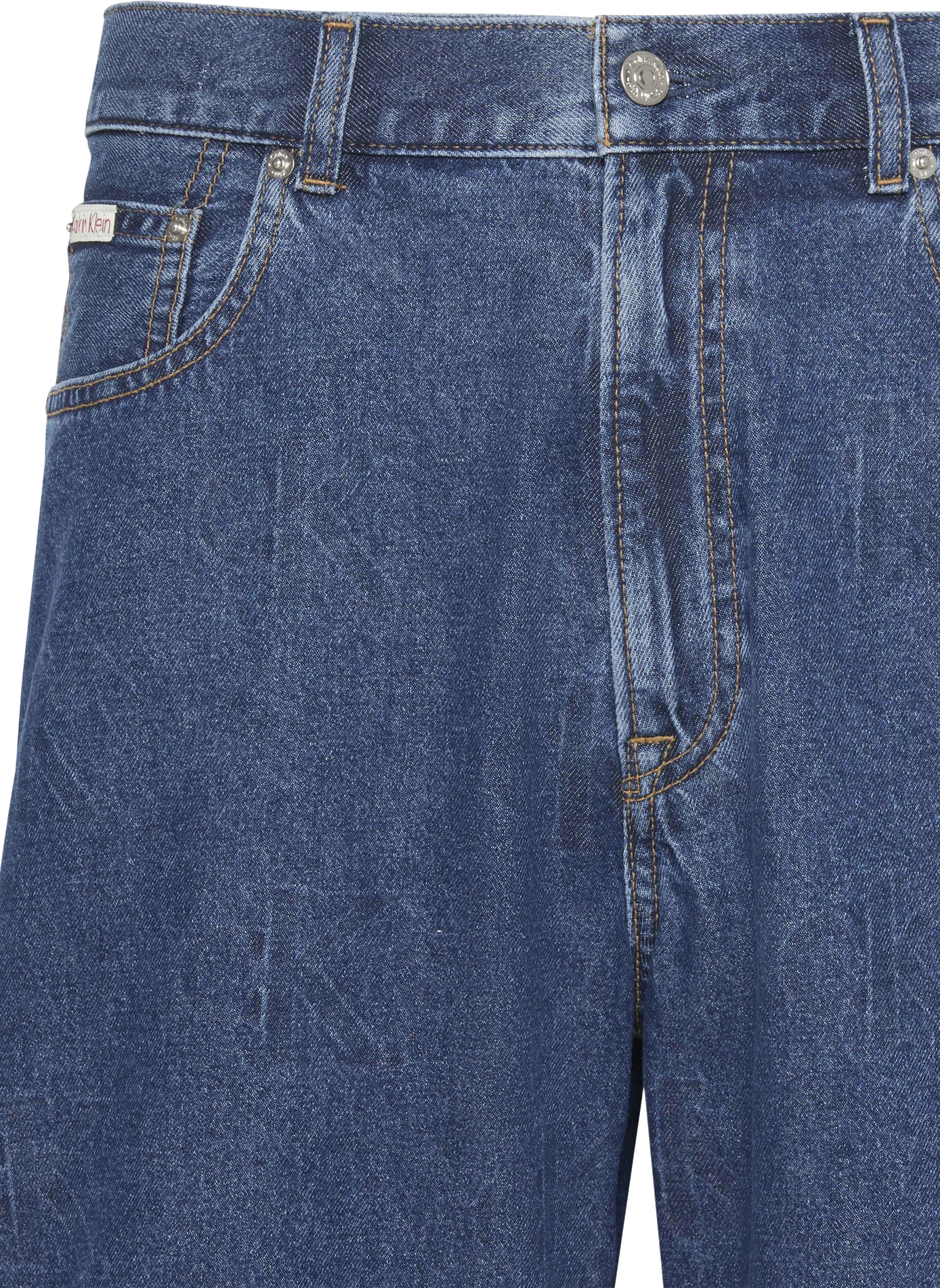 Short jean droit en coton CALVIN KLEIN Bleu