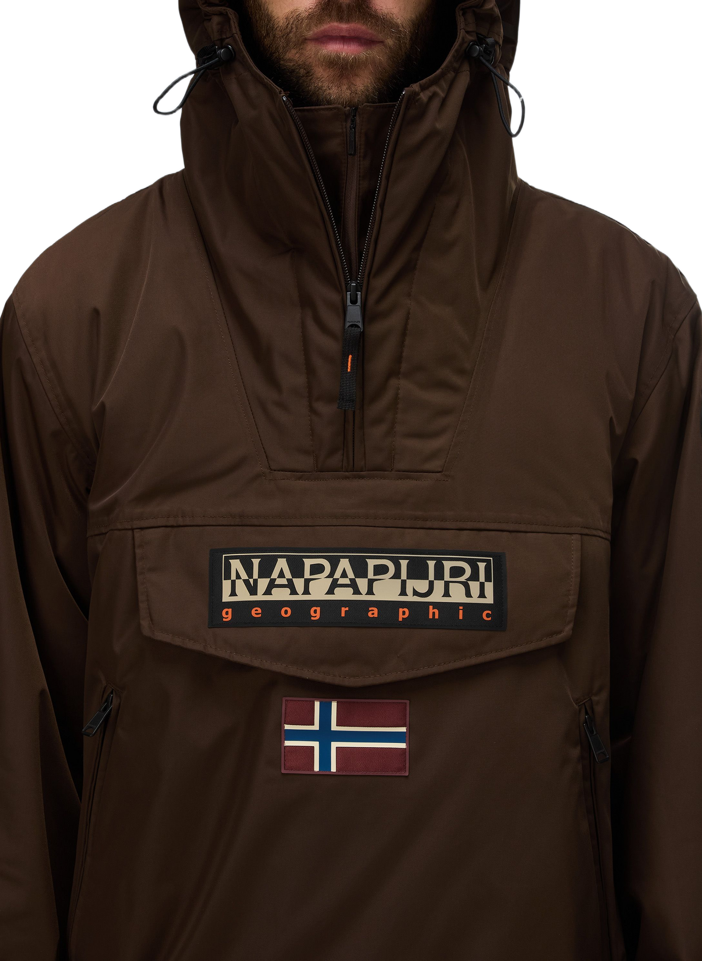 Kapuzenjacke mit Reißverschlusskragen | Braun NAPAPIJRI Herren